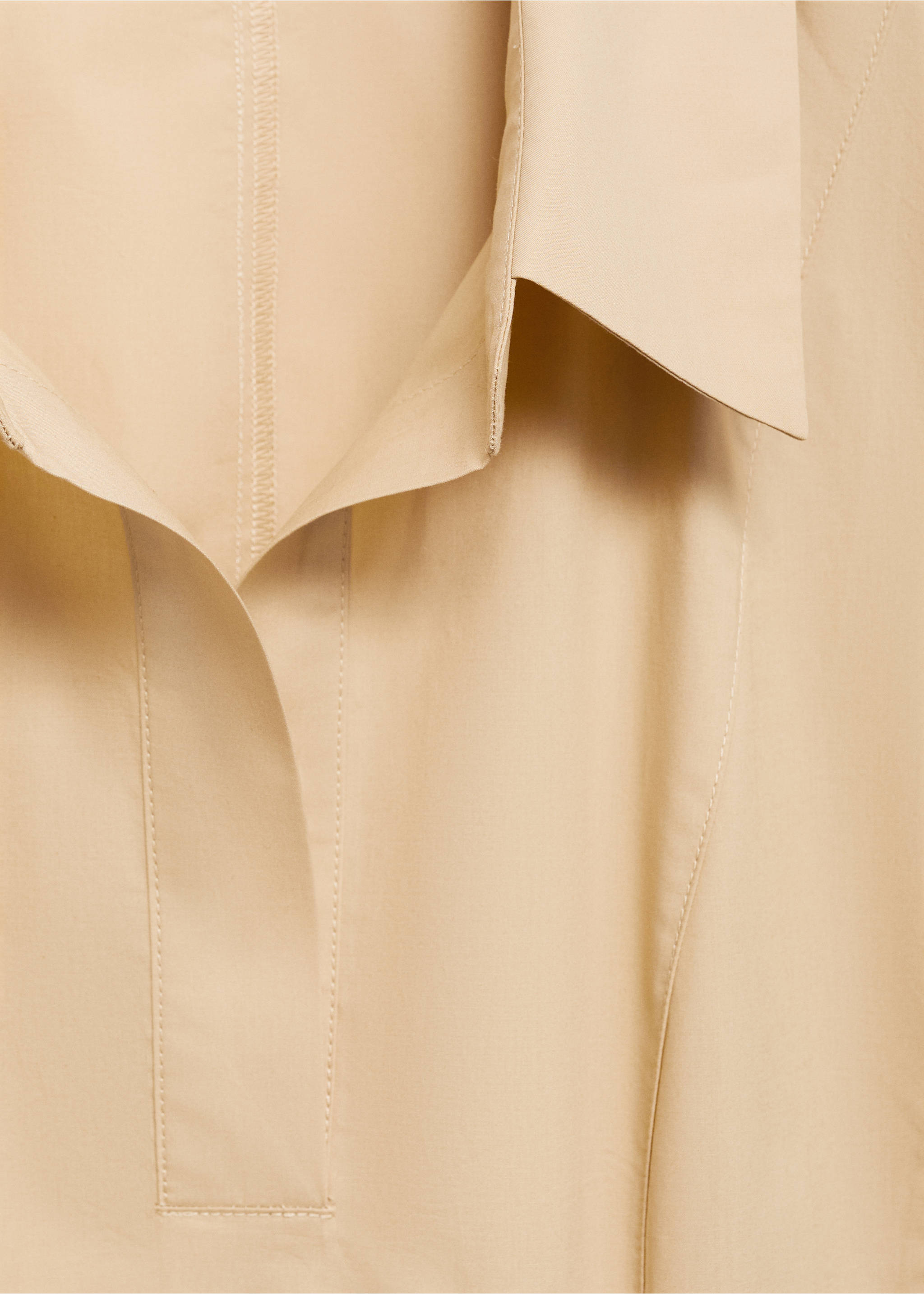 Cotton shirt dress - Details of the article 8, Medium Brown. Ref: 17081159-00.