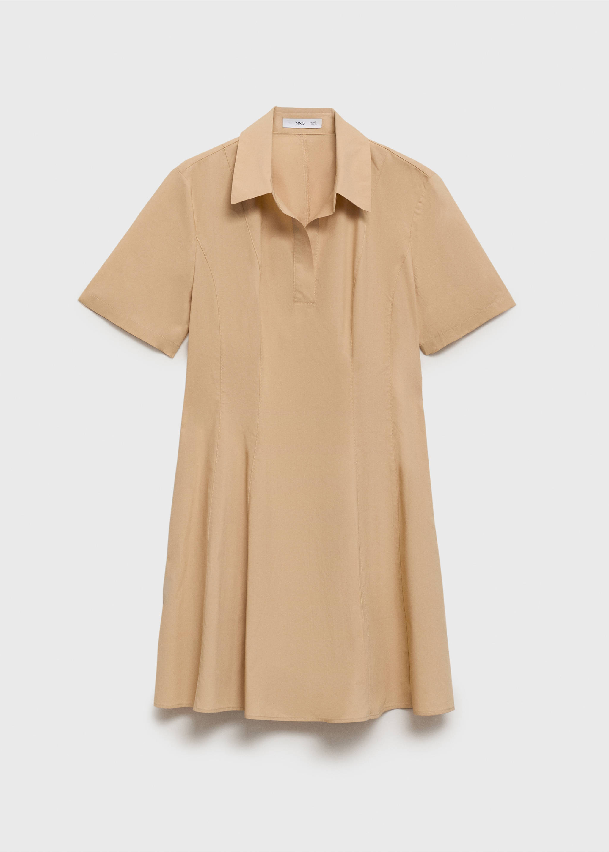 Cotton shirt dress - Article without model, Medium Brown. Ref: 17081159-00.