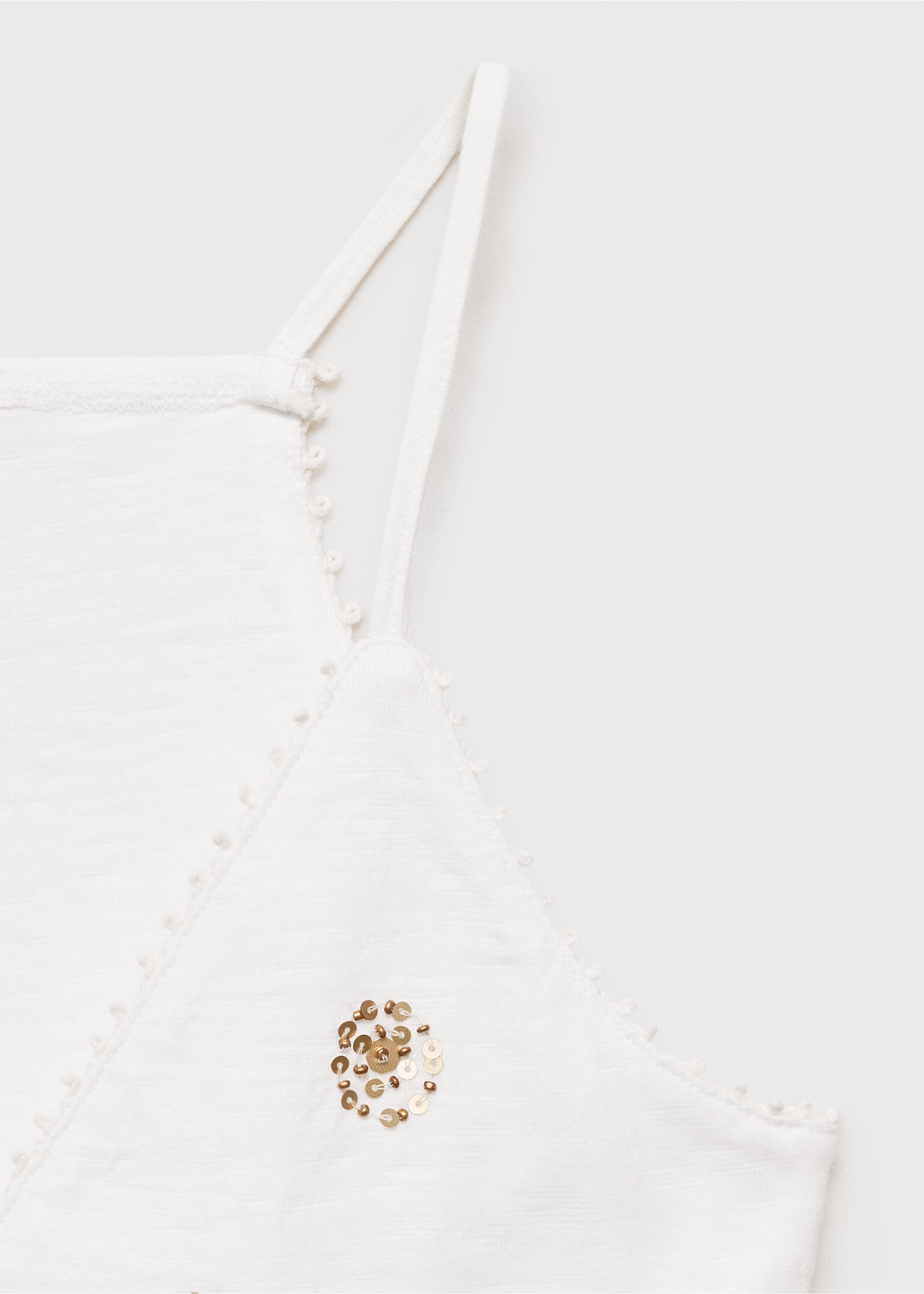 Top brodat lluentons - Detall de l'article 8, Blanc trencat. Ref: 17081163-00.