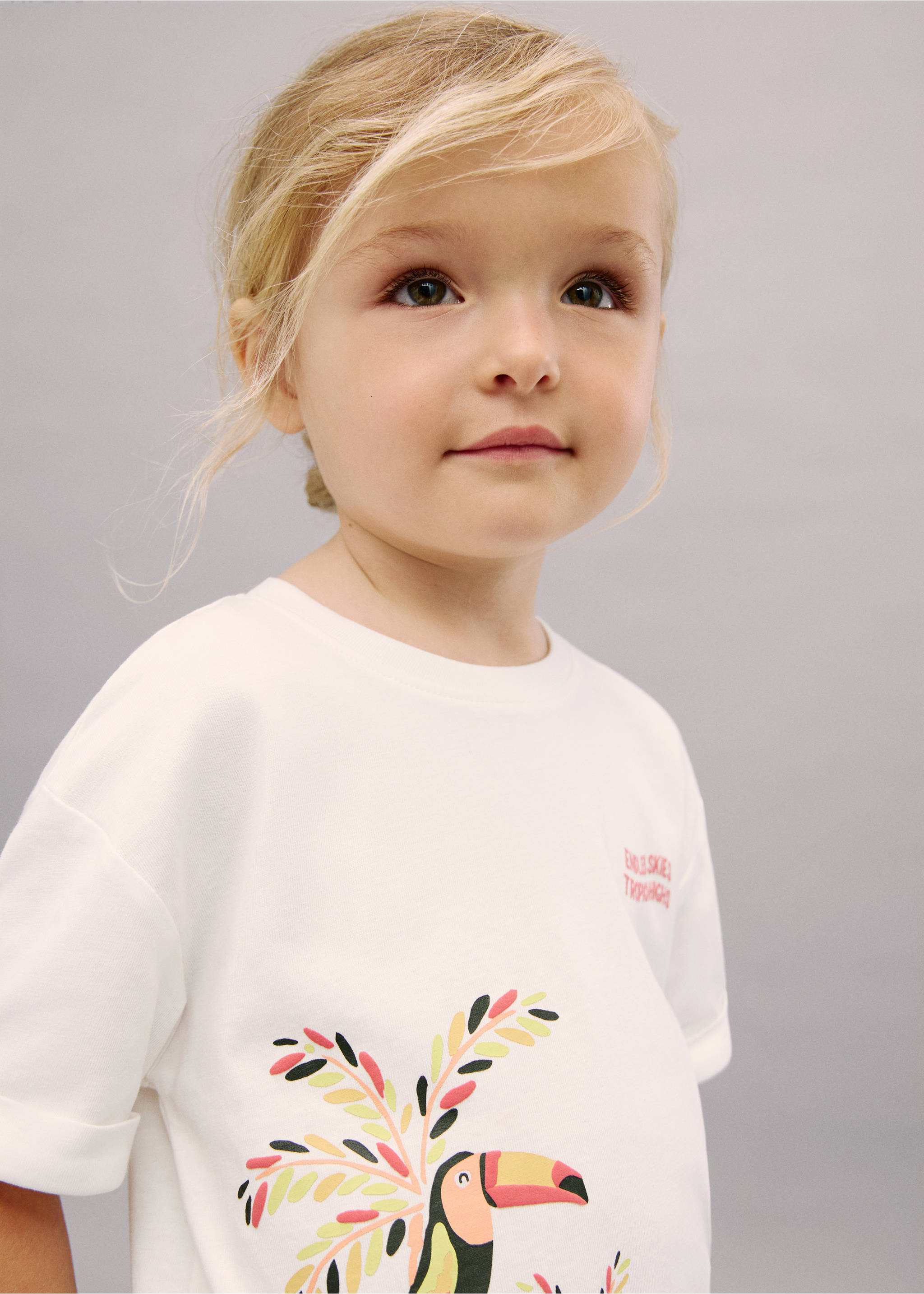 Printed cotton-blend T-shirt - Details of the article 1, Off White. Ref: 17081165-00.
