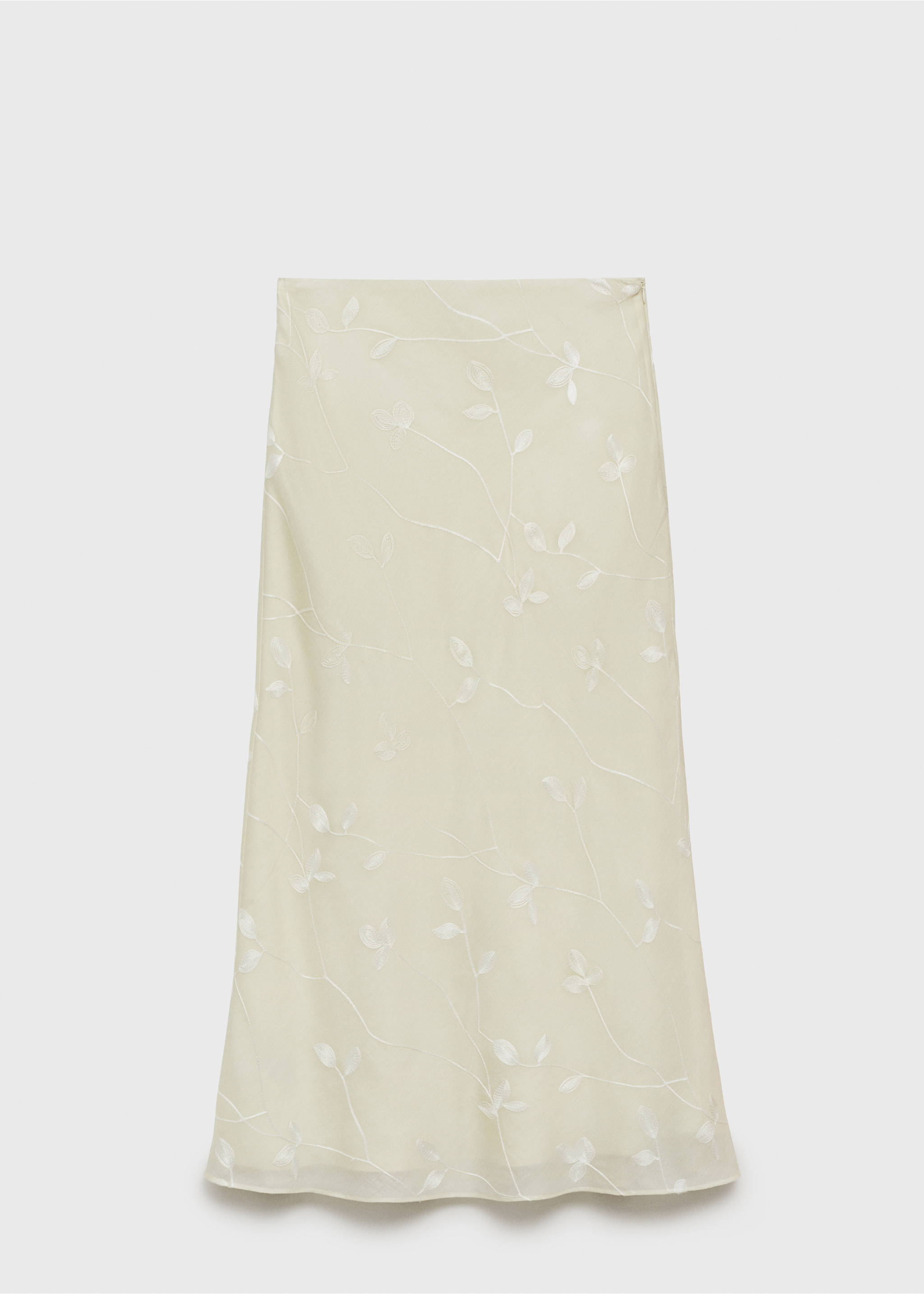 Flowers midi skirt - Article without model, Ecru. Ref: 17081167-00.