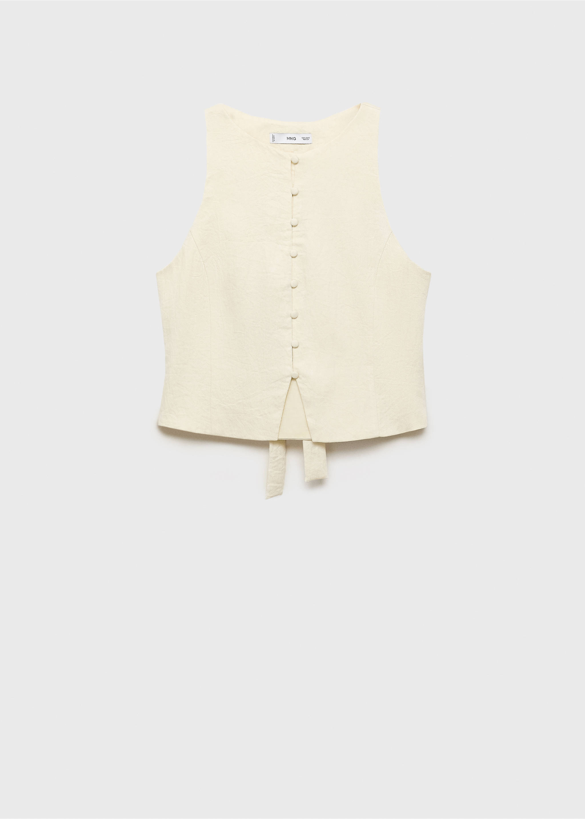 Waistcoat with bow on the back - Article without model, Beige. Ref: 17081169-00.