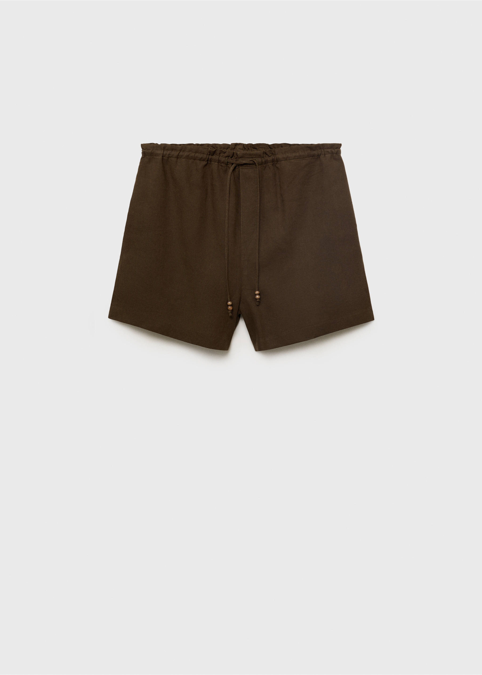Gerade Leinenshorts mit Kordelzug - Artikel ohne Model, Khaki. Ref: 17081171-00.