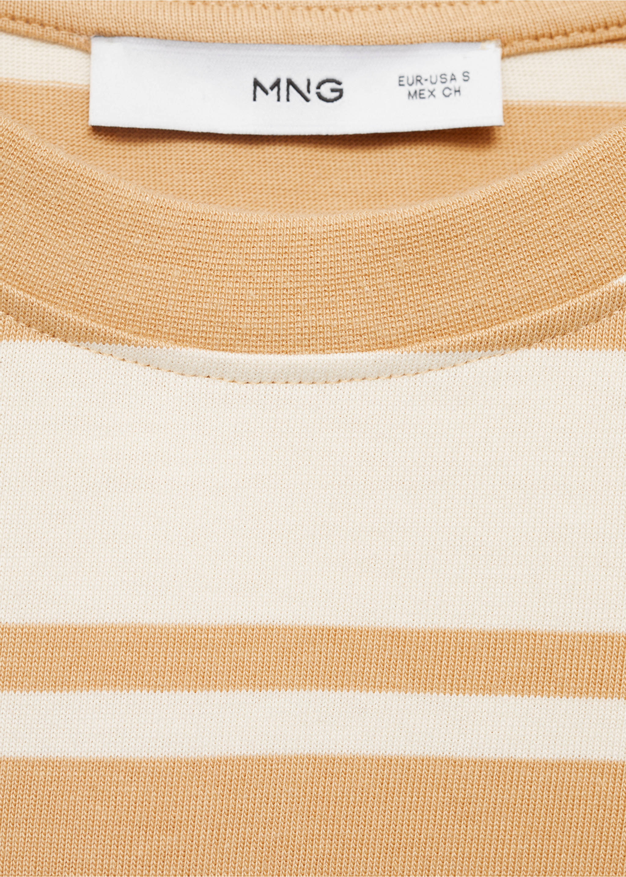T-shirt coton col contrastant - Détail de l'article 8, Marron. Ref: 17081173-00.