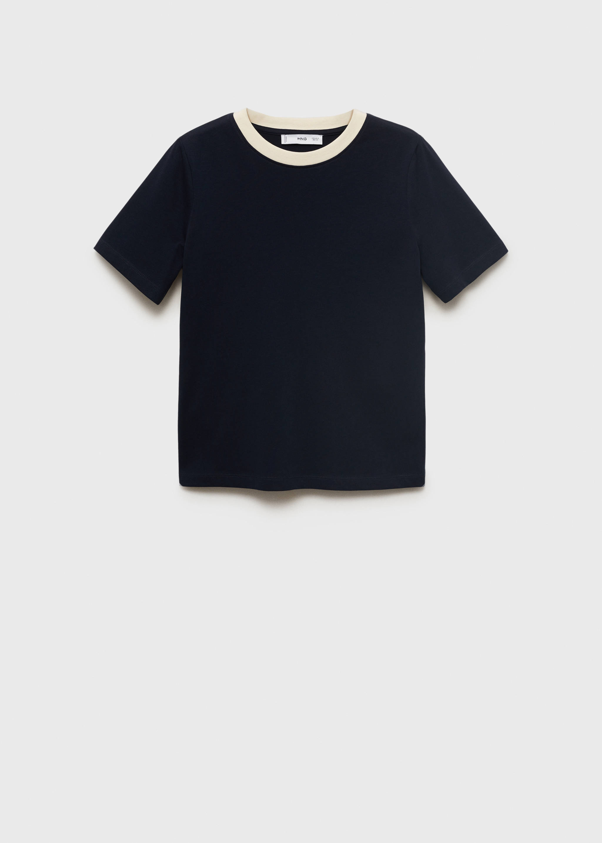 T-shirt coton col contrastant - Article sans modèle