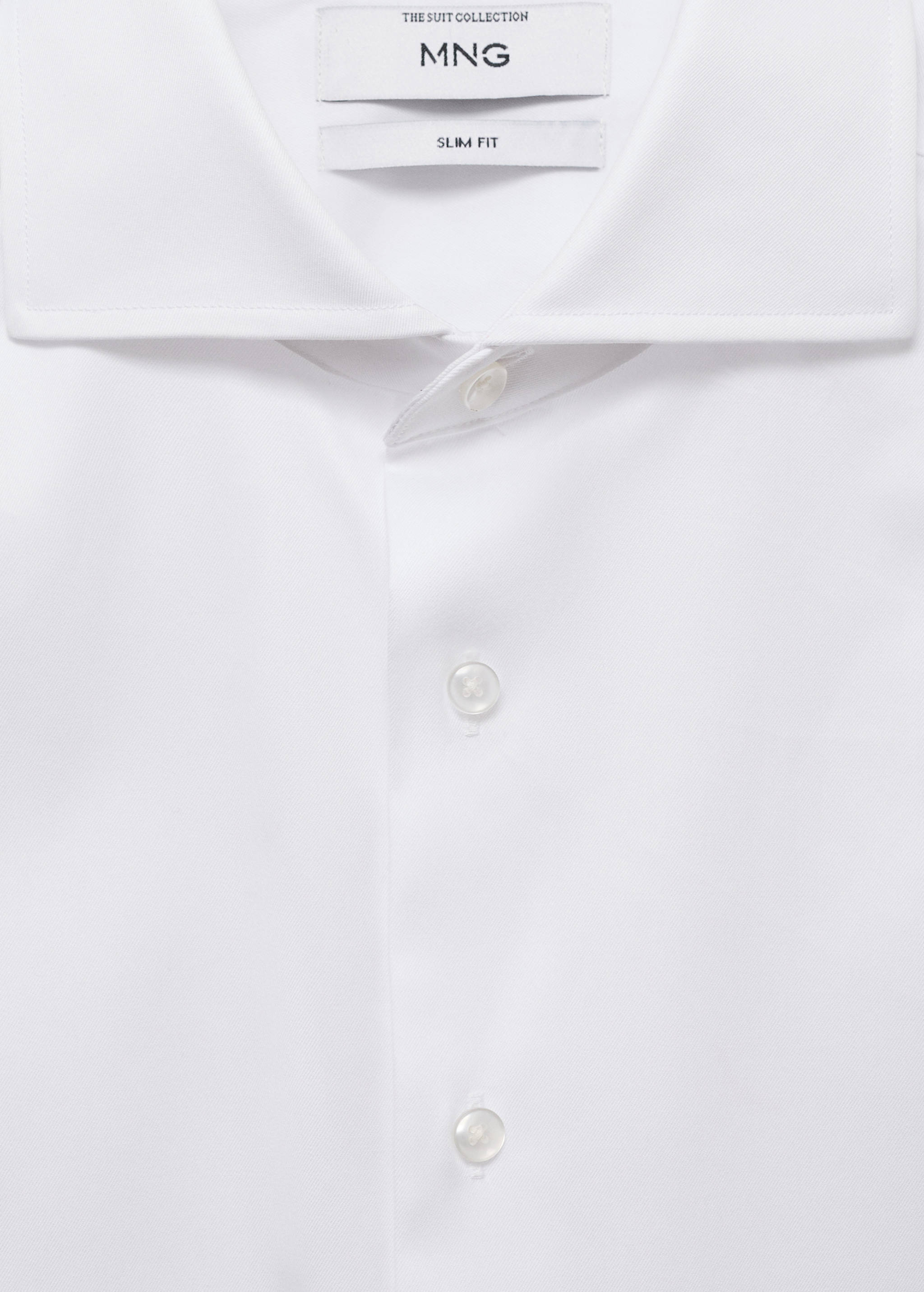 Camisa botó de punys vestit slim fit teixit twill - Detall de l'article 8