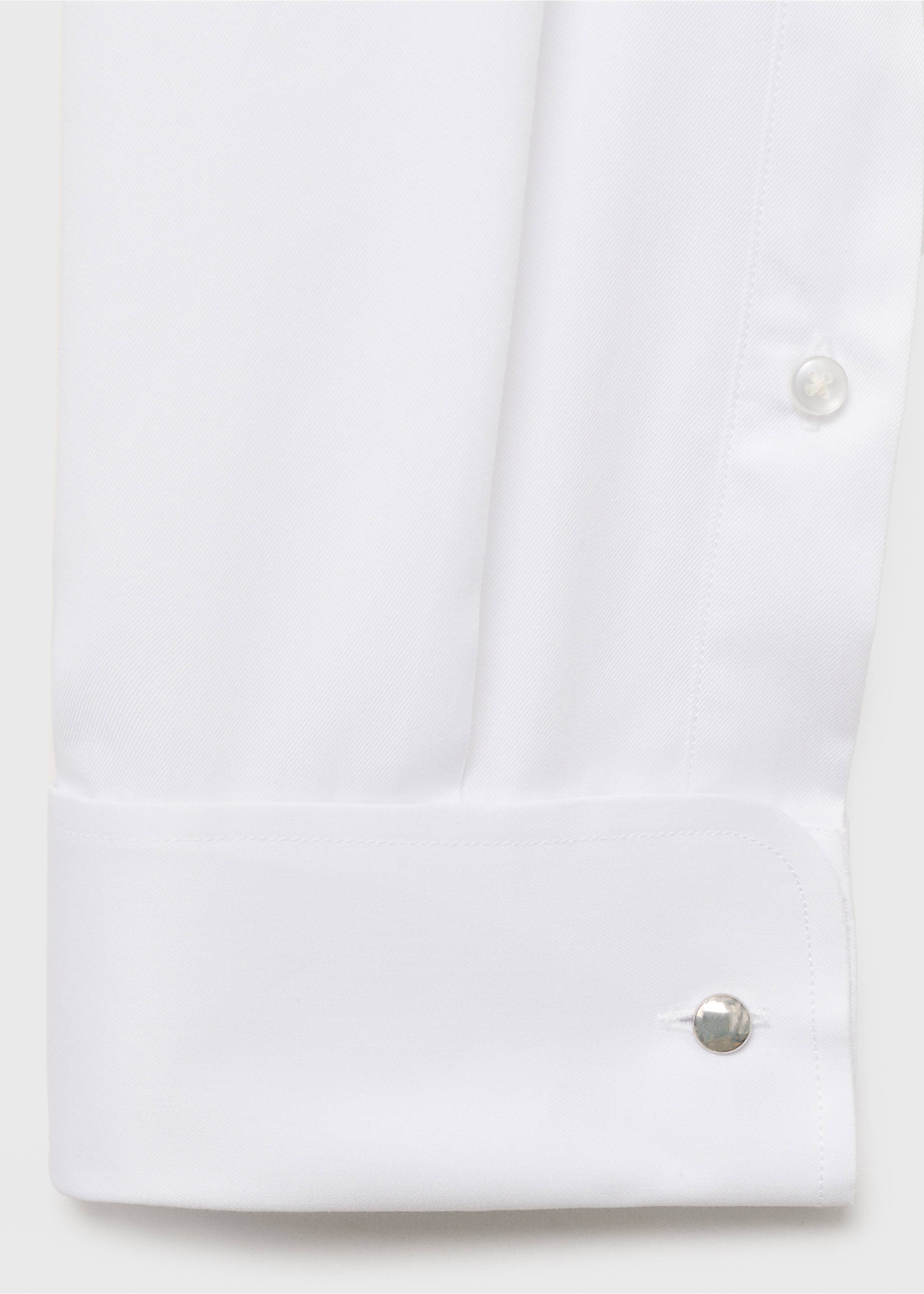Camisa botó de punys vestit slim fit teixit twill - Detall de l'article 0, Blanc. Ref: 17081175-00.