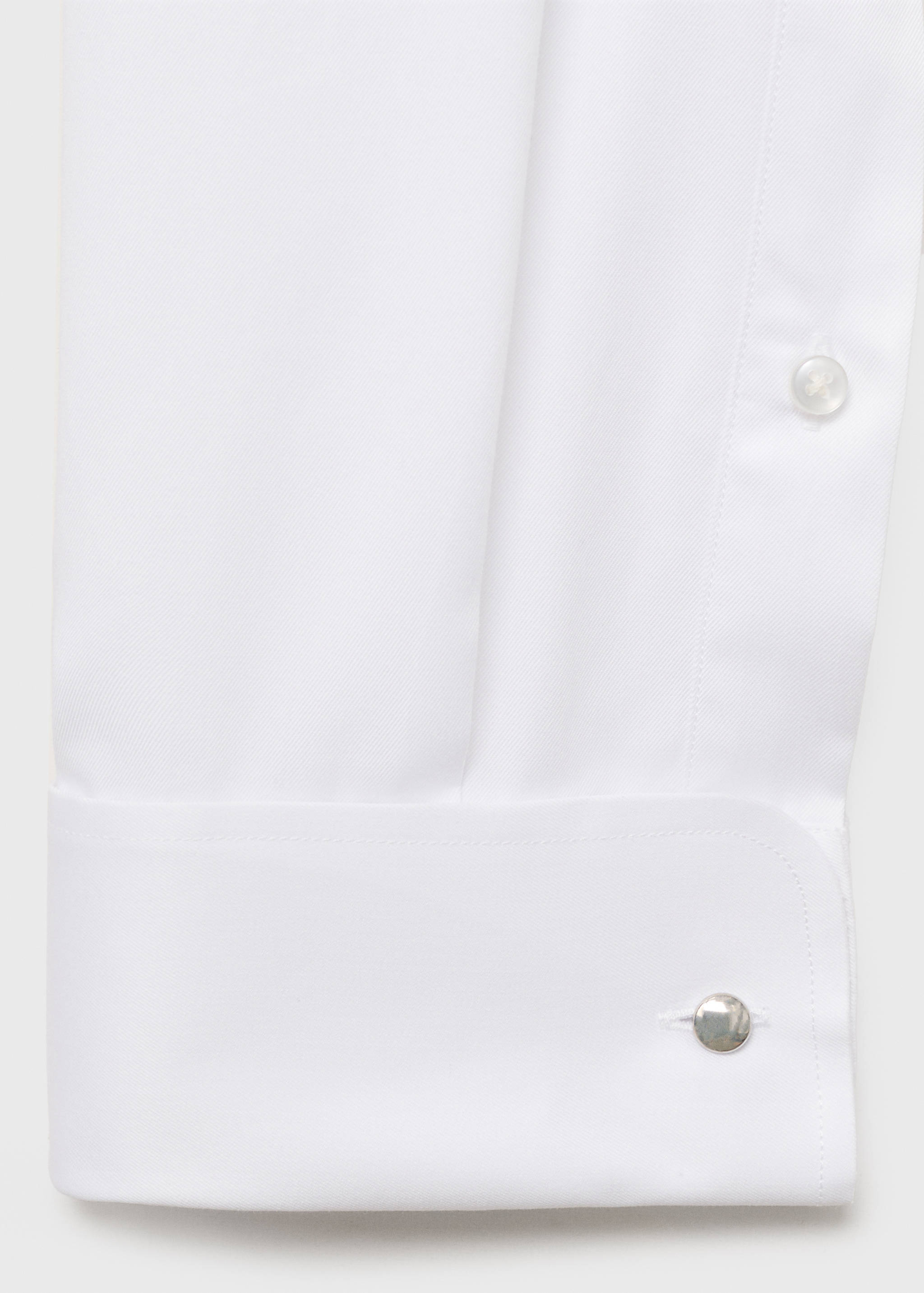 Camisa botó de punys vestit slim fit teixit twill - Detall de l'article 0