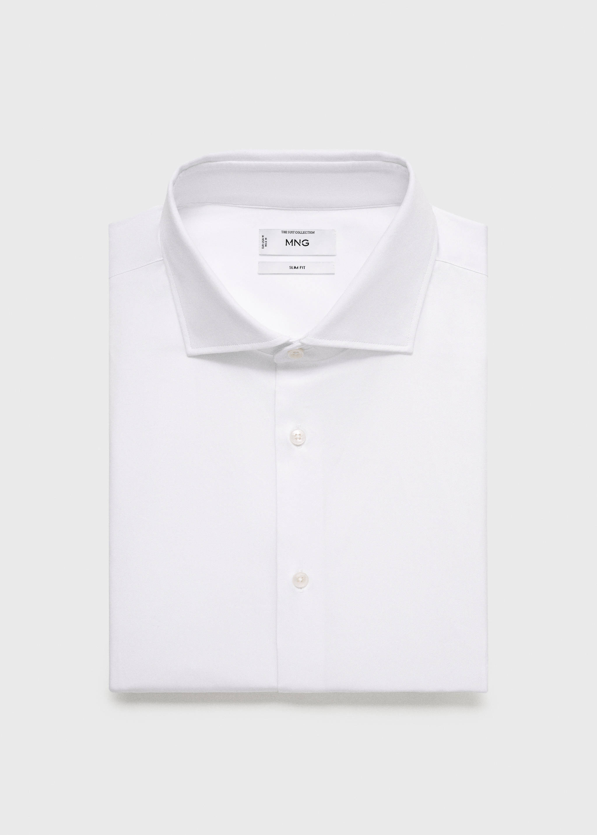 Camisa botó de punys vestit slim fit teixit twill - Detall de l'article 9