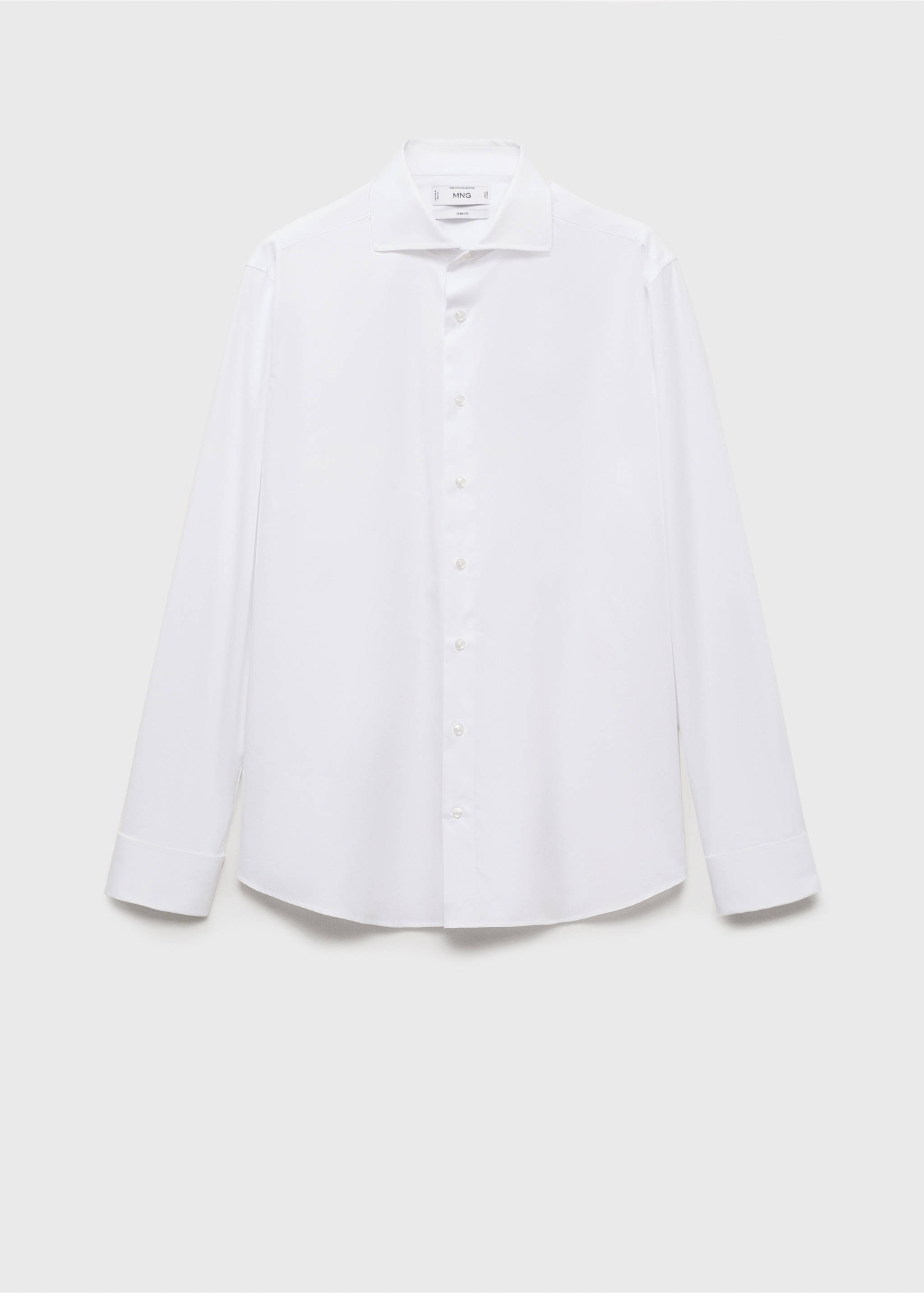 Camisa botó de punys vestit slim fit teixit twill - Article sense model, Blanc. Ref: 17081175-00.
