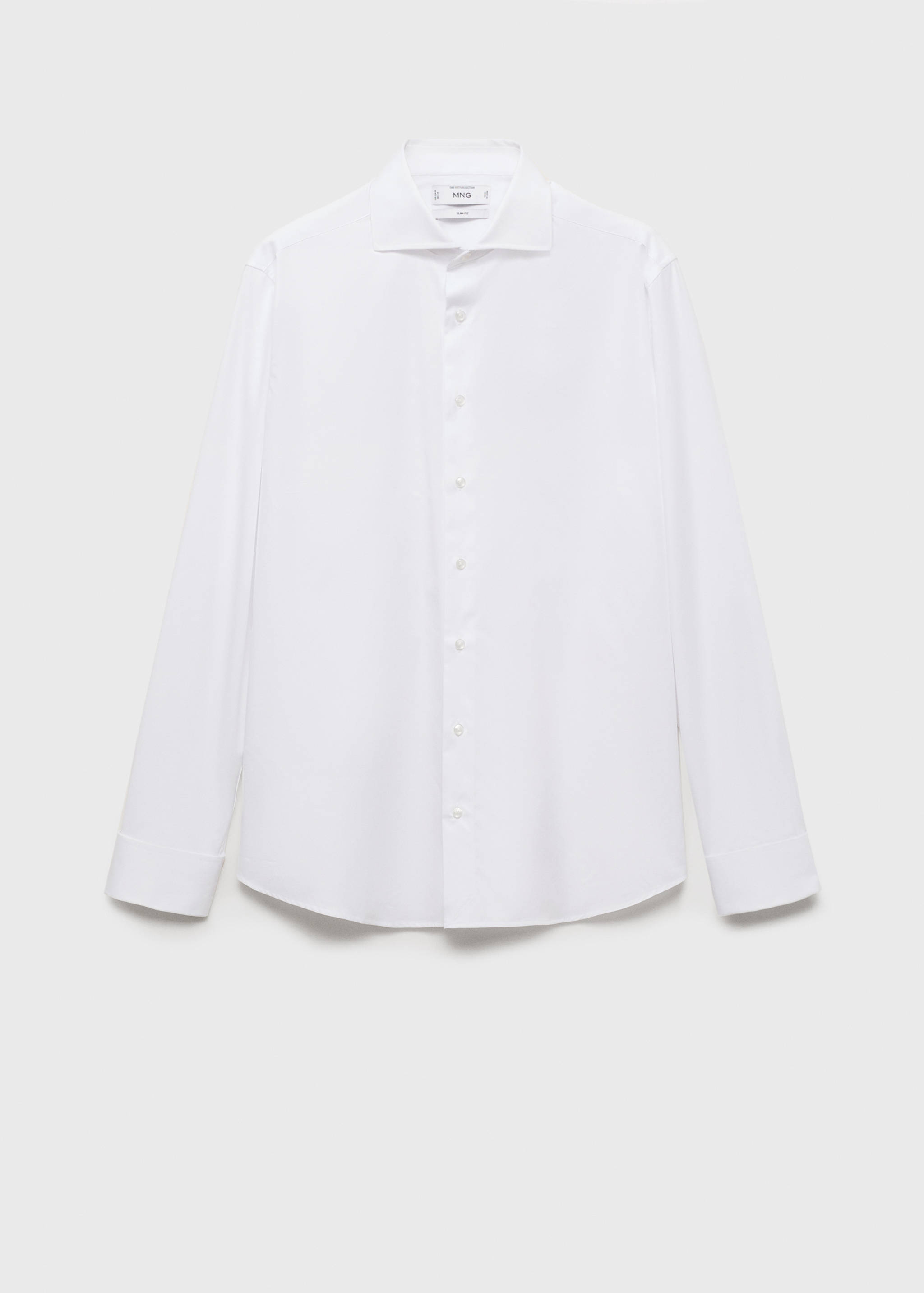 Camisa botó de punys vestit slim fit teixit twill - Article sense model