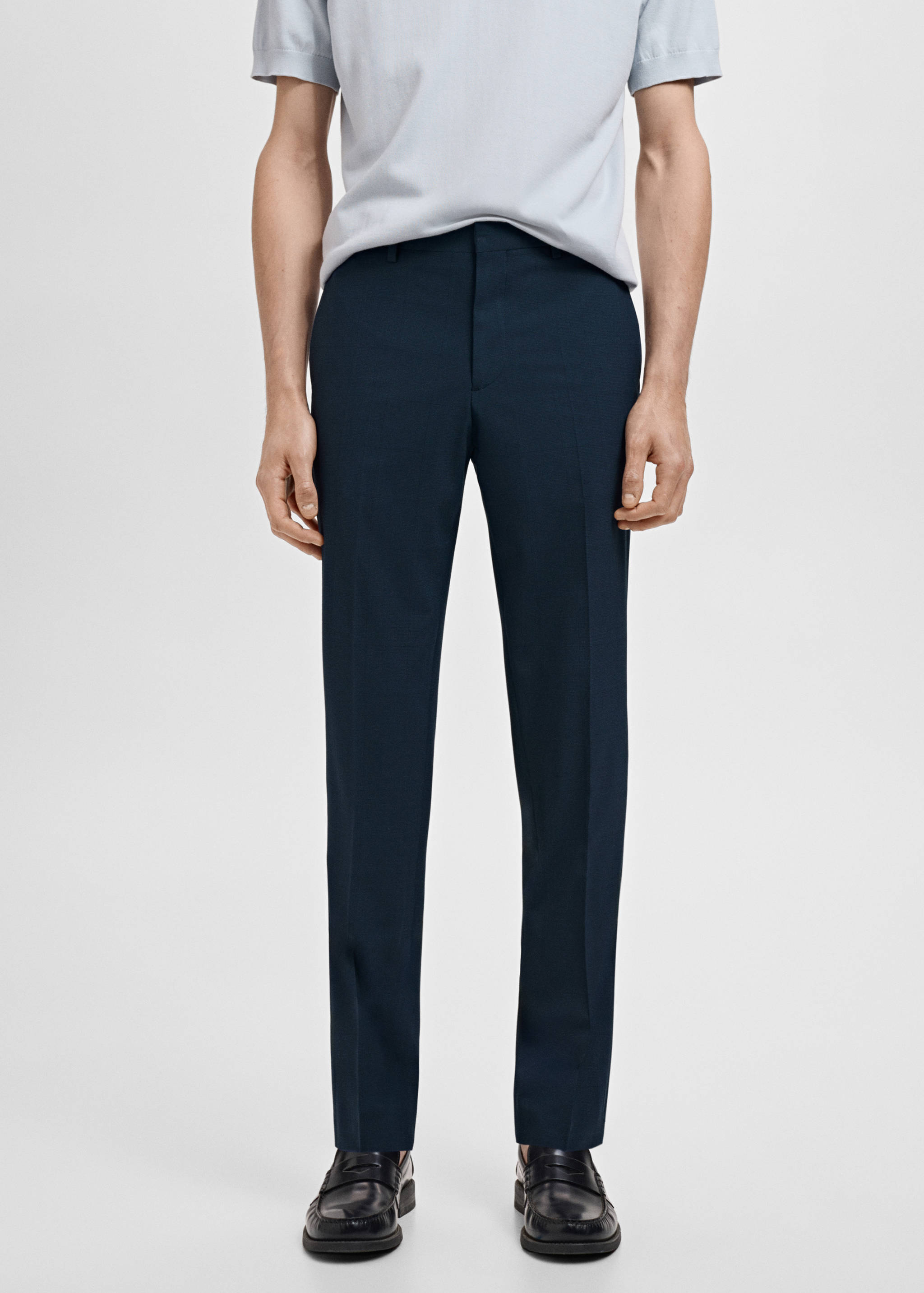 Stretch fabric super slim-fit suit trousers - Medium plane