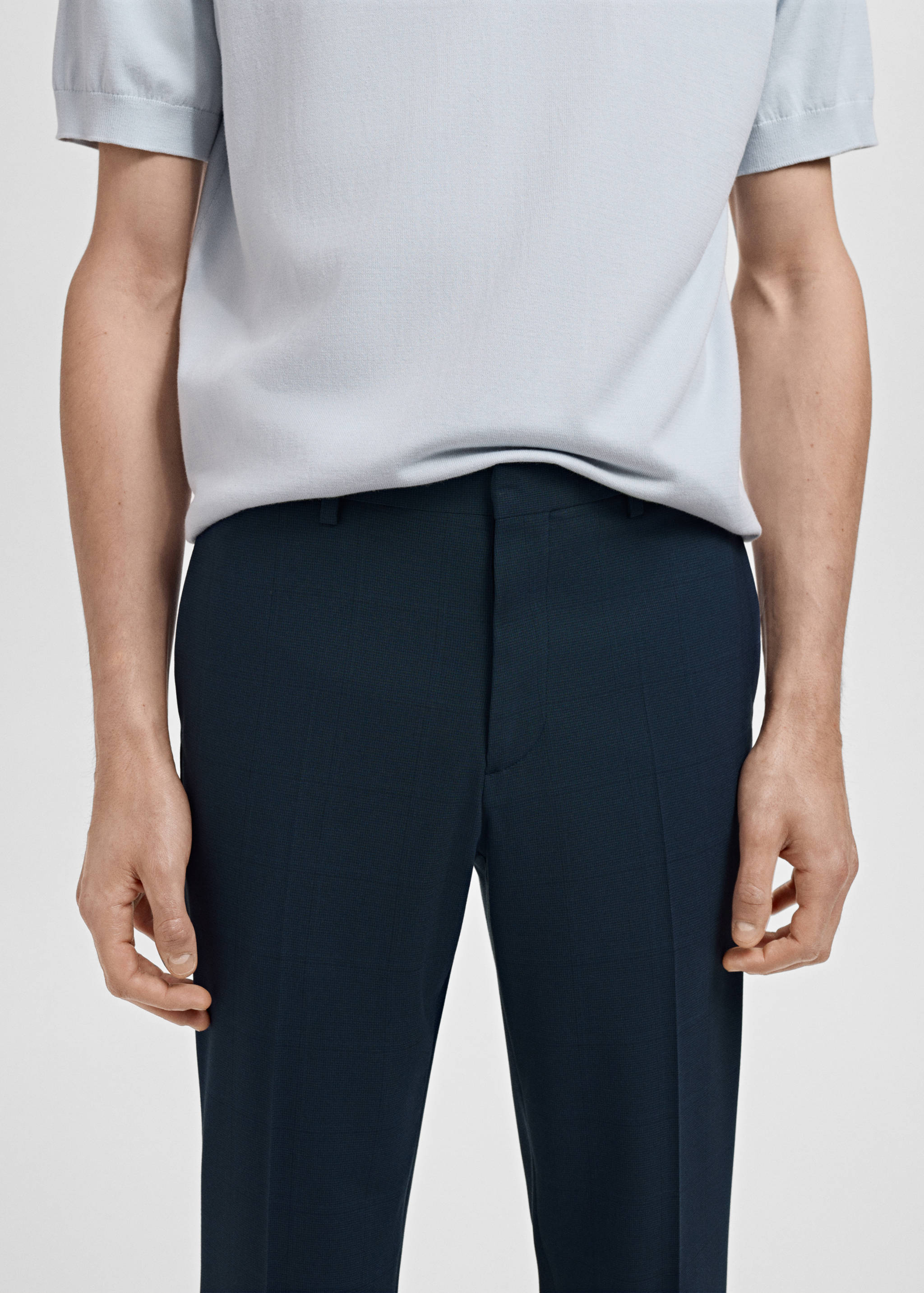 Stretch fabric super slim-fit suit trousers - Details of the article 1