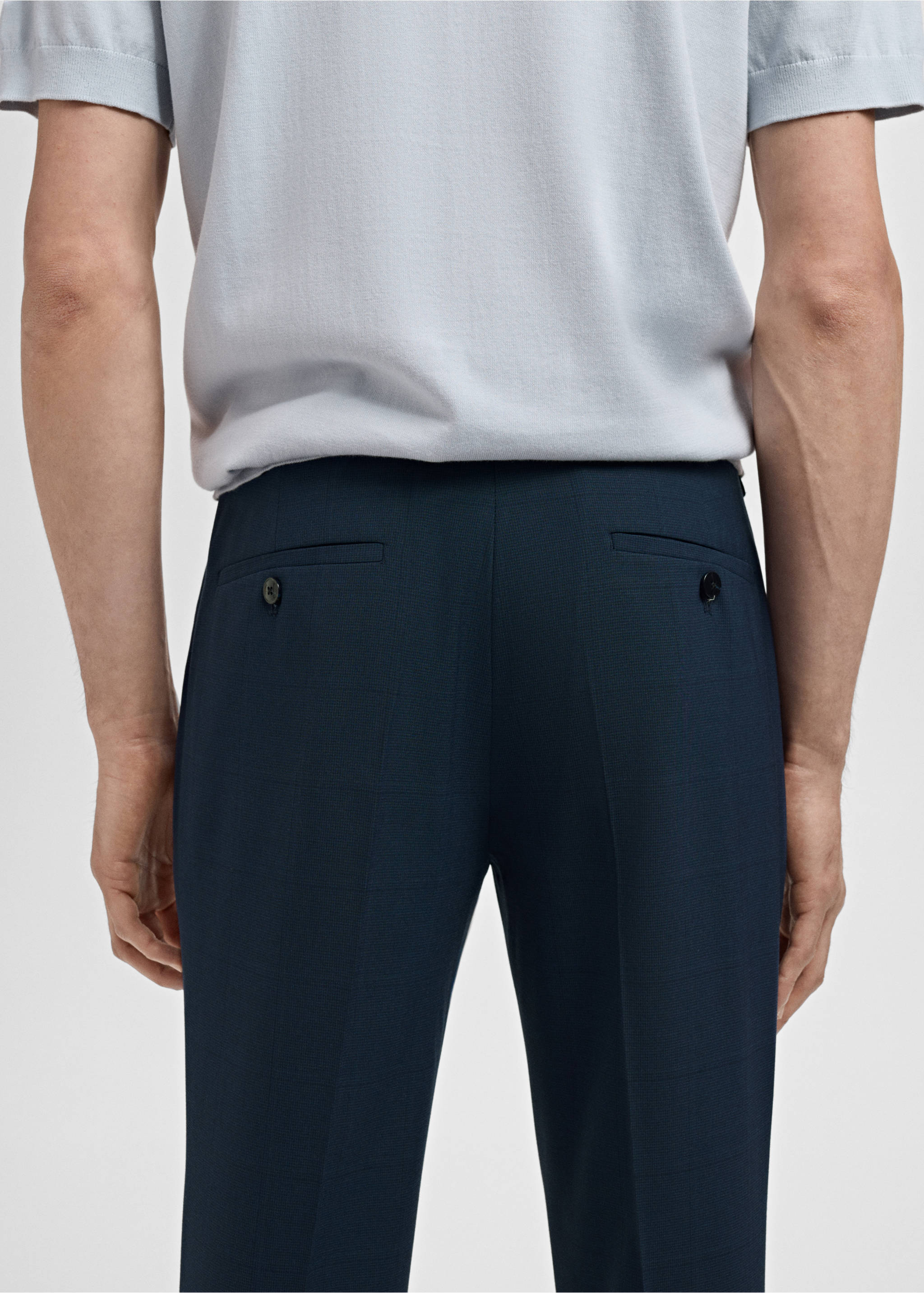 Pantalons vestit París súper slim fit - Detall de l'article 3, Blau indi. Ref: 17081176-00.