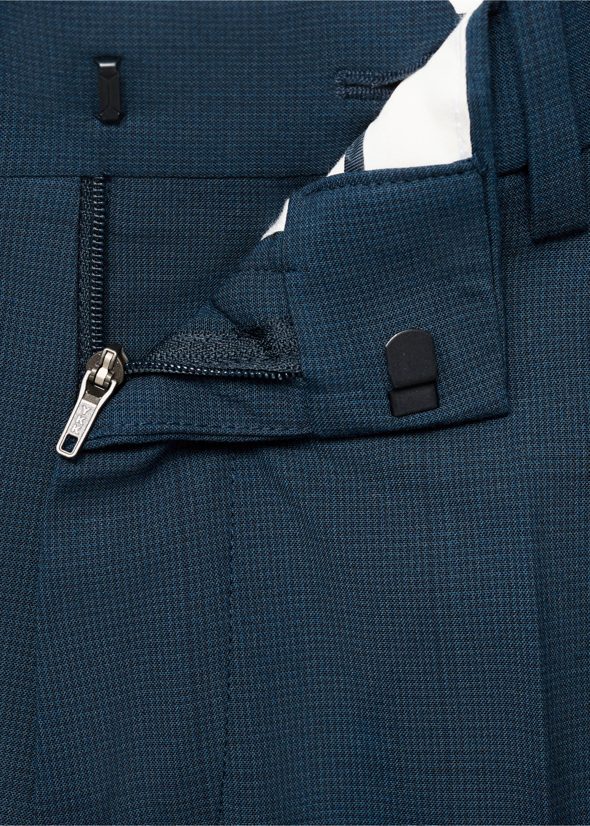 Pantalons vestit París súper slim fit - Detall de l'article 8, Blau indi. Ref: 17081176-00.