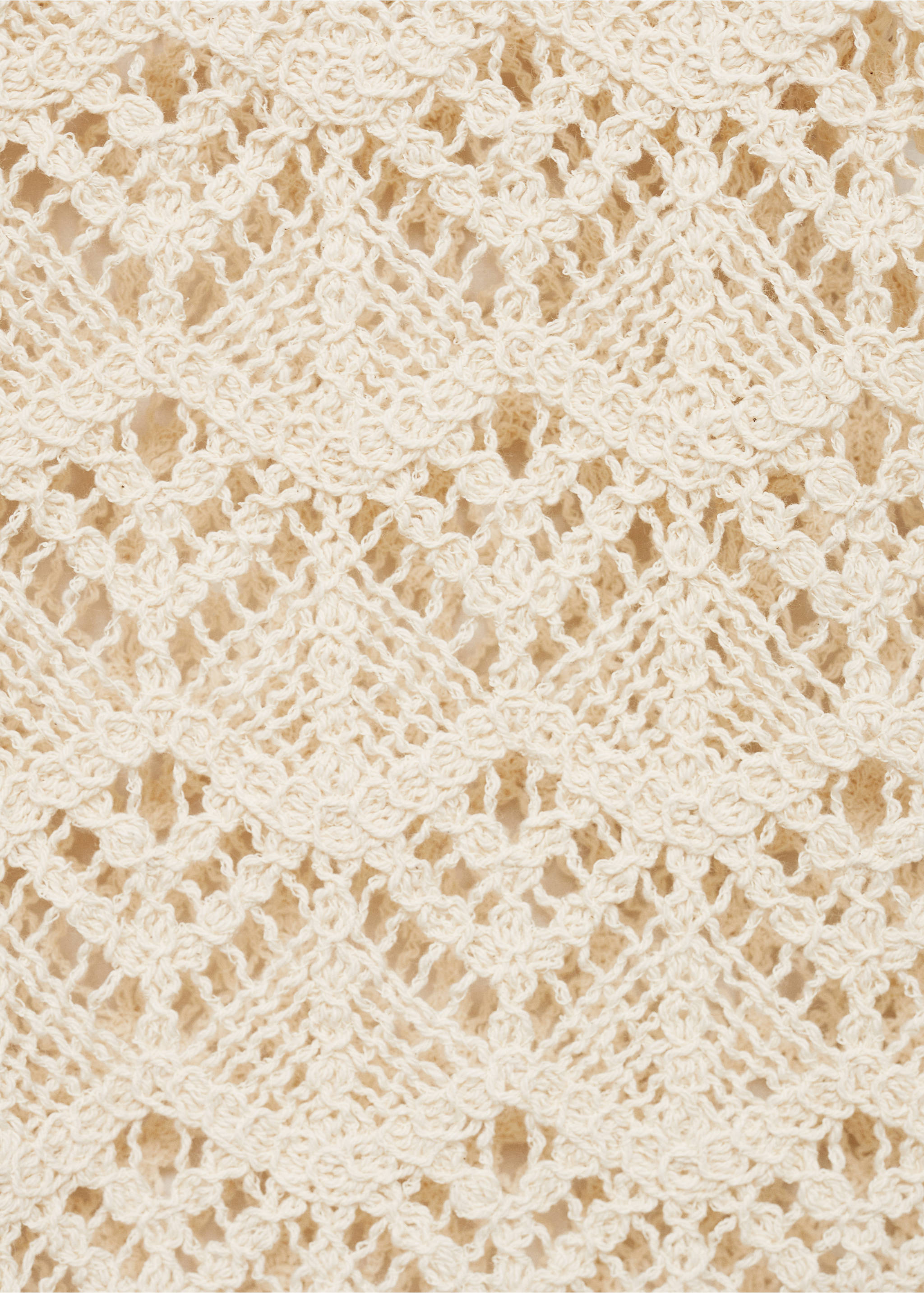 Short-sleeved crochet sweater - Details of the article 0, Ecru. Ref: 17081180-00.