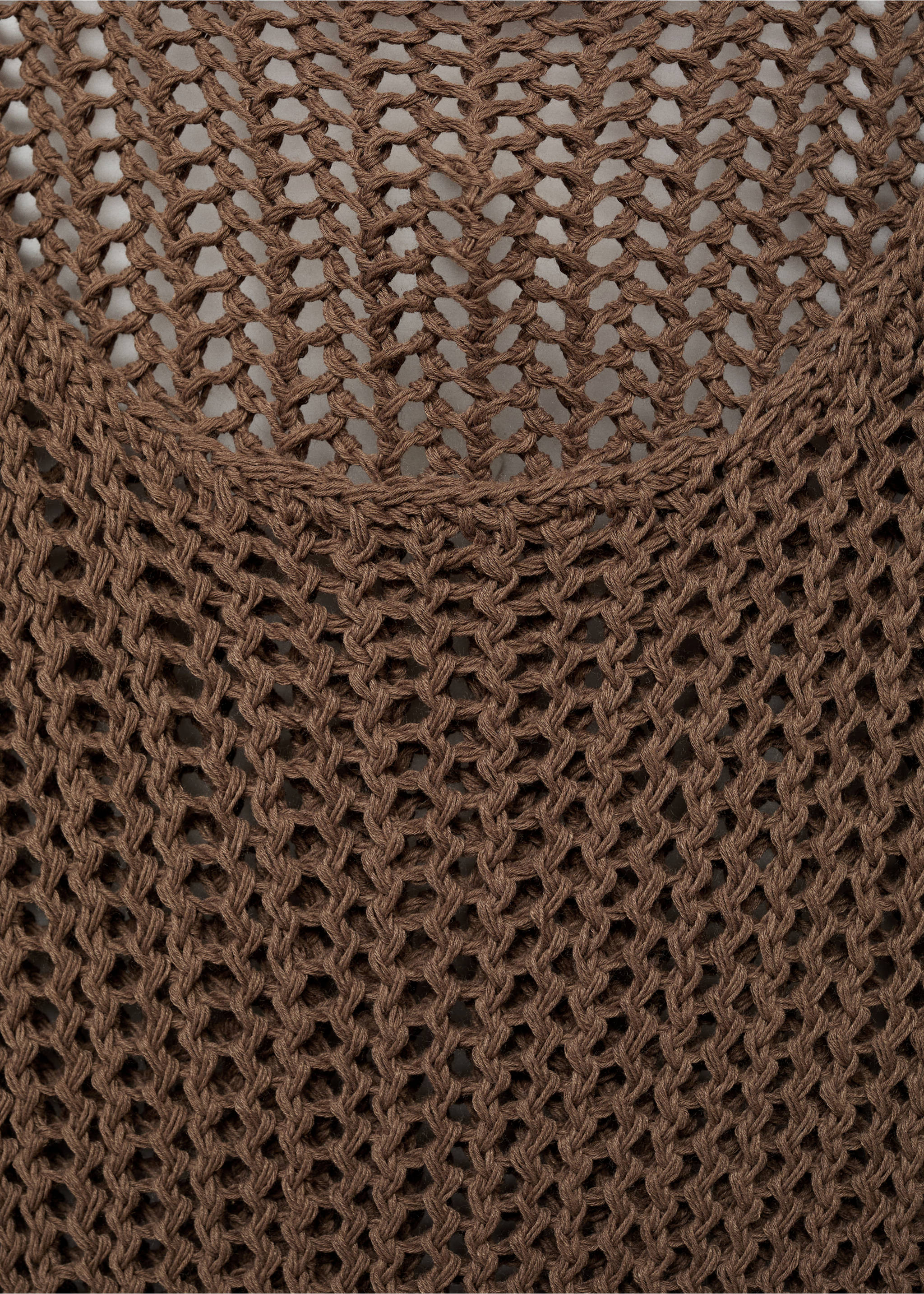 Crochet long dress - Details of the article 8, Medium Brown. Ref: 17081181-00.