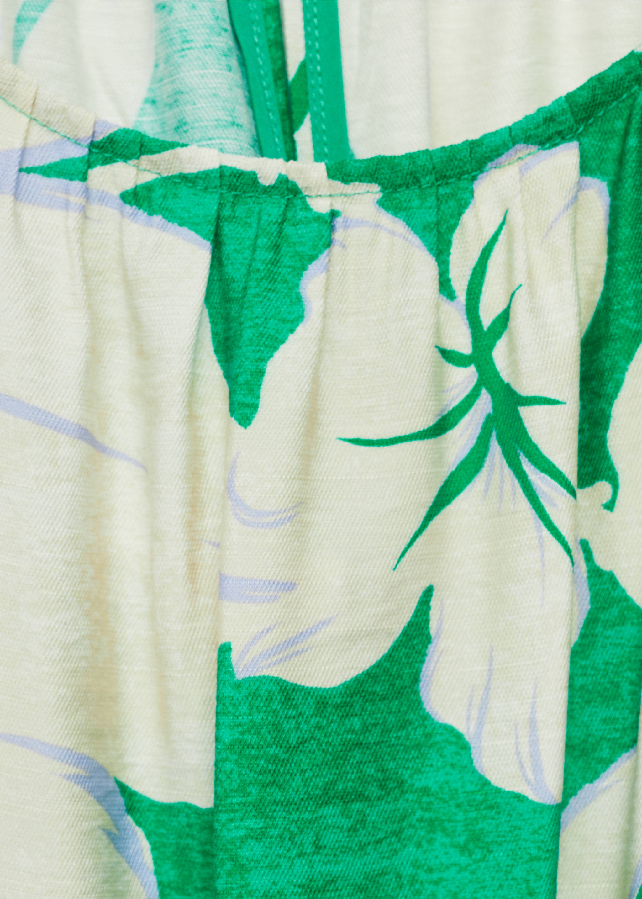 Belt printed jumpsuit - Details of the article 0, Green. Ref: 17081186-00.