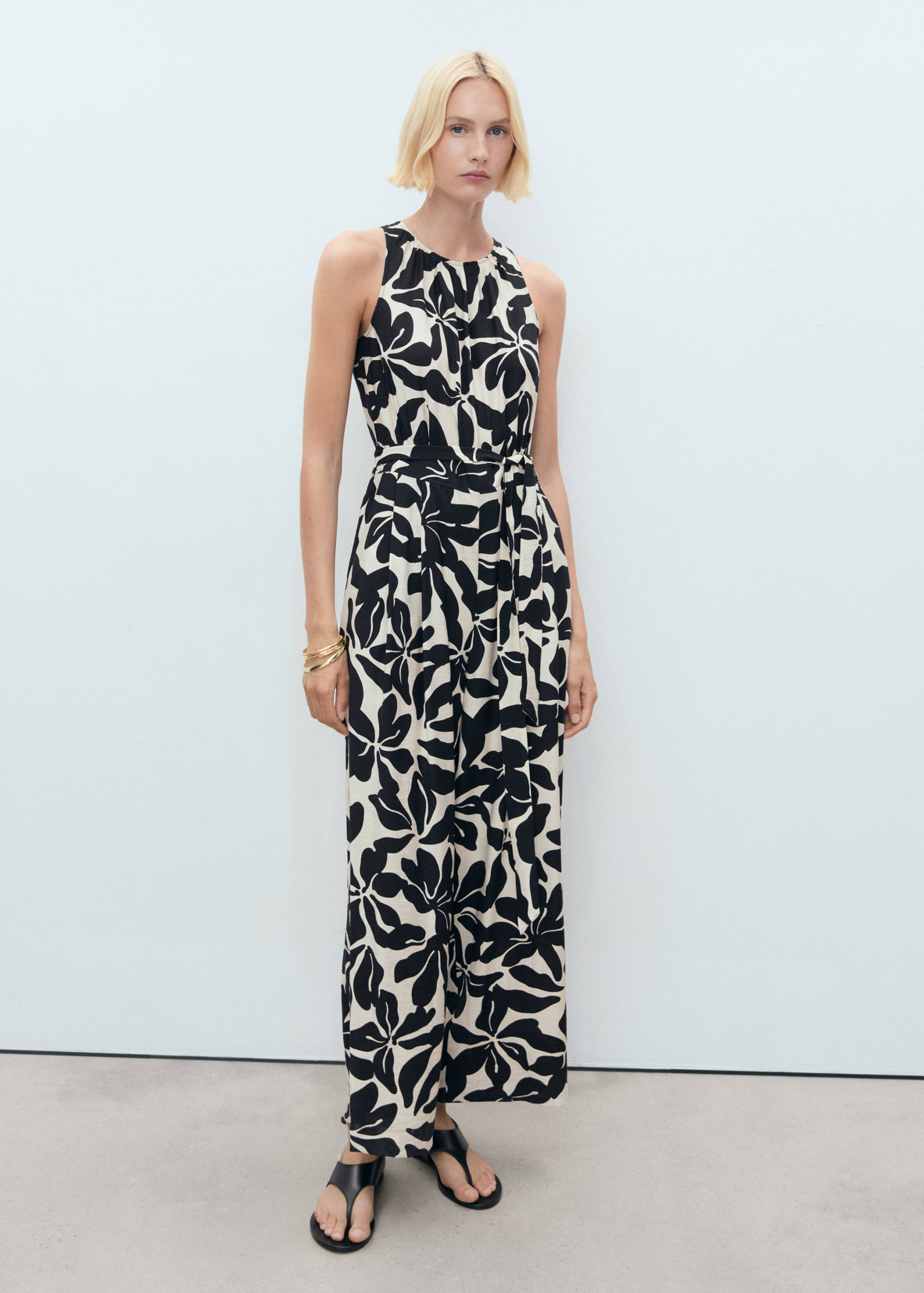 Belt printed jumpsuit - General plane