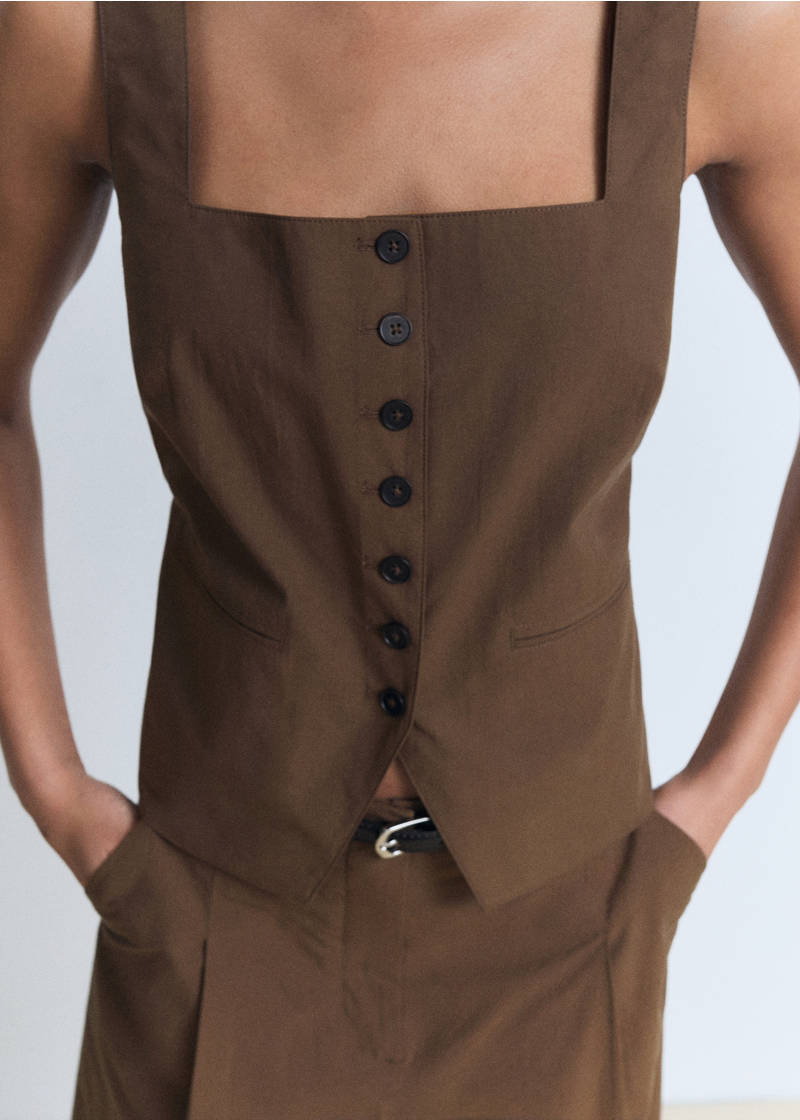 Cotton suit vest - Brown