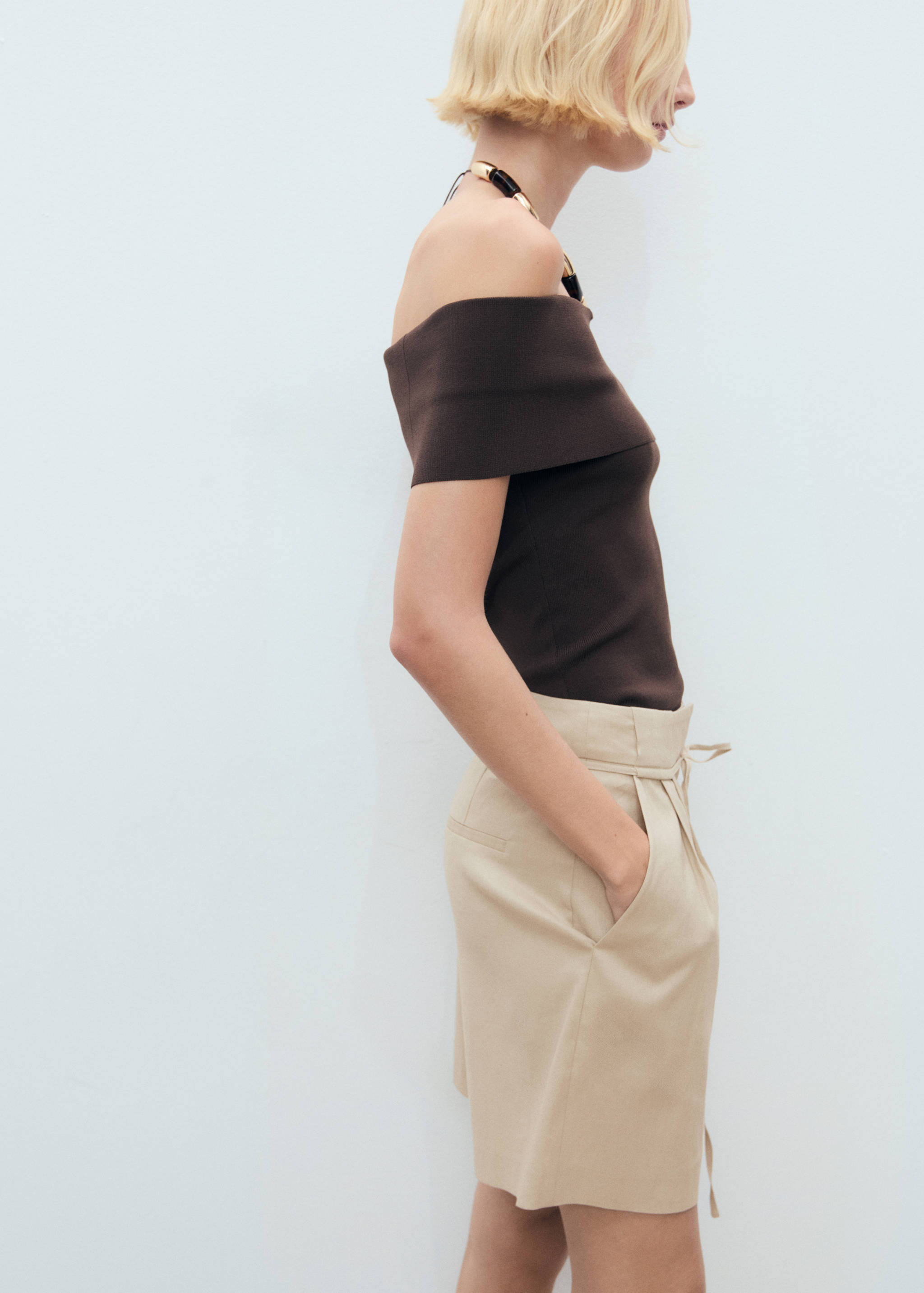 Leinen-Shorts mit Schleife - Detail des Artikels 1