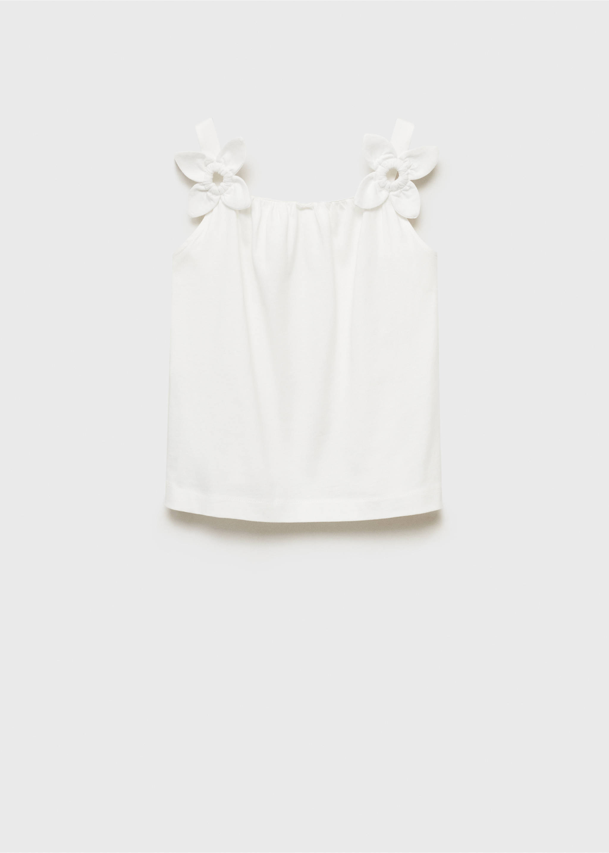 Cotton t-shirt with flower detail - Article without model, Off White. Ref: 17081204-00.