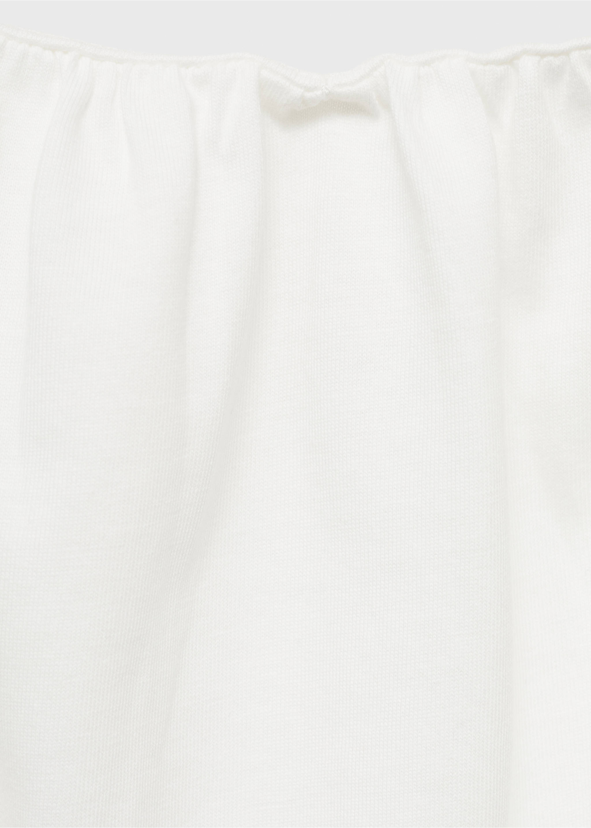 Cotton t-shirt with flower detail - Details of the article 0, Off White. Ref: 17081204-00.