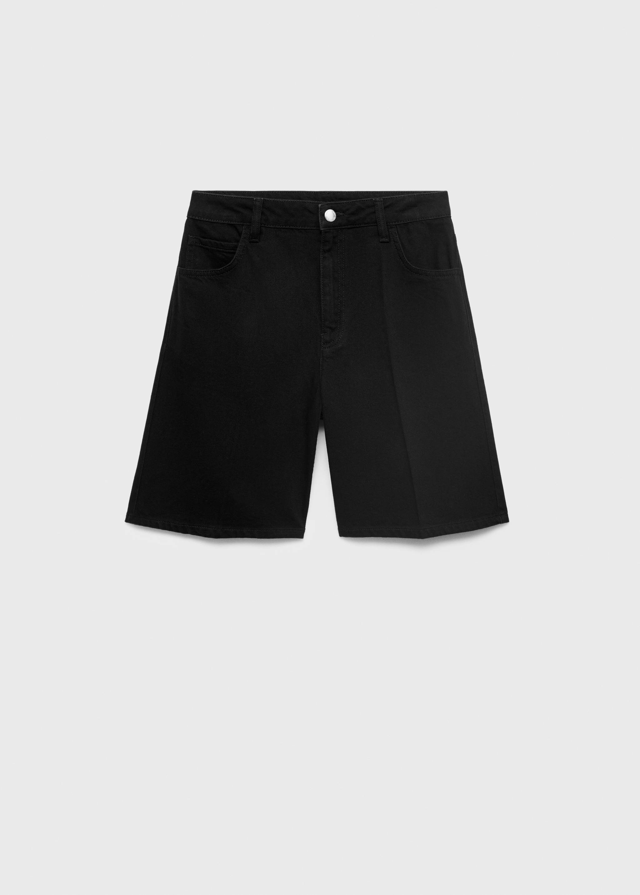 High-waist straight-fit denim shorts - Article without model