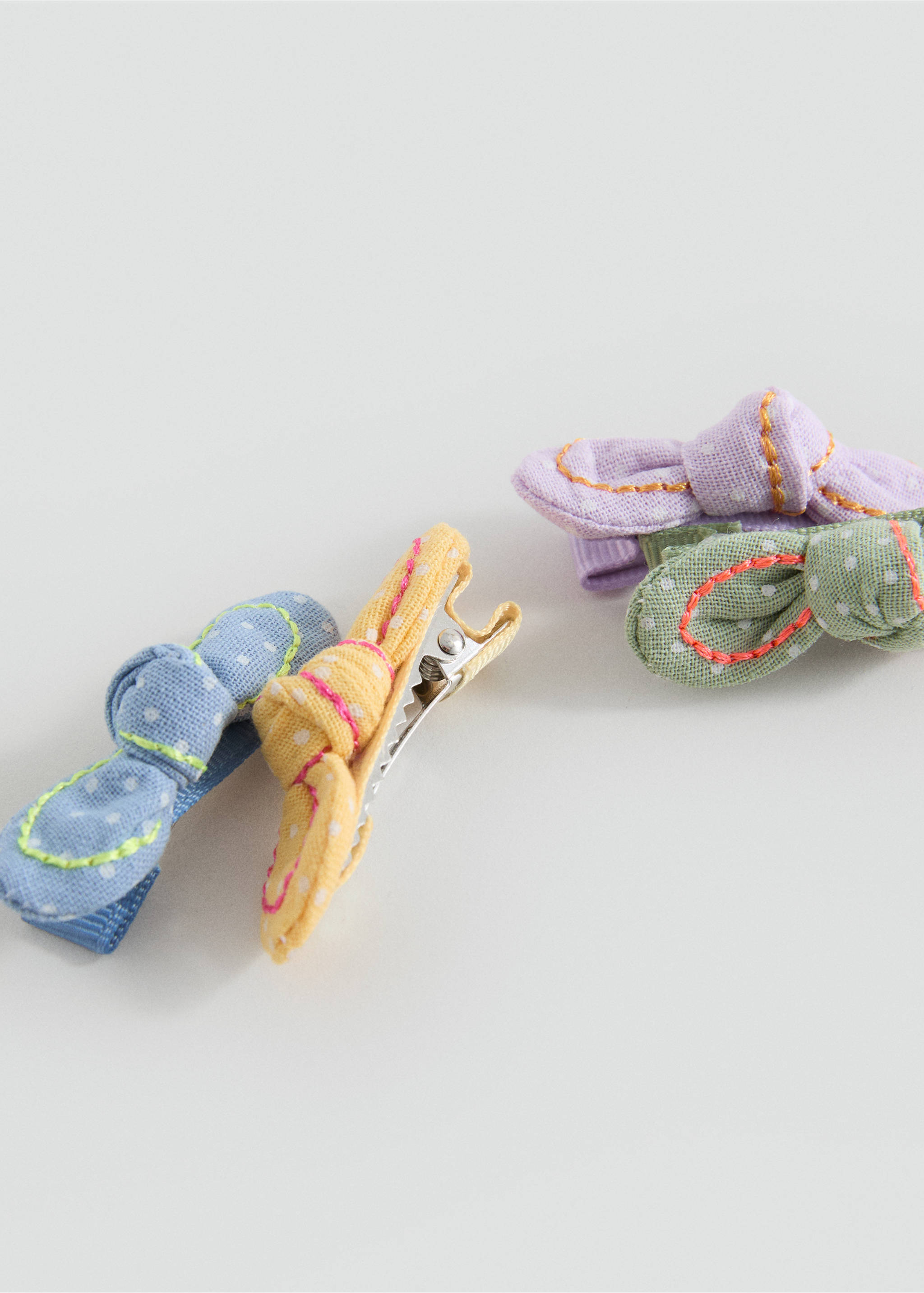 4 pack bow hairclips - Medium plane, Light/Pastel Purple. Ref: 17081214-00.