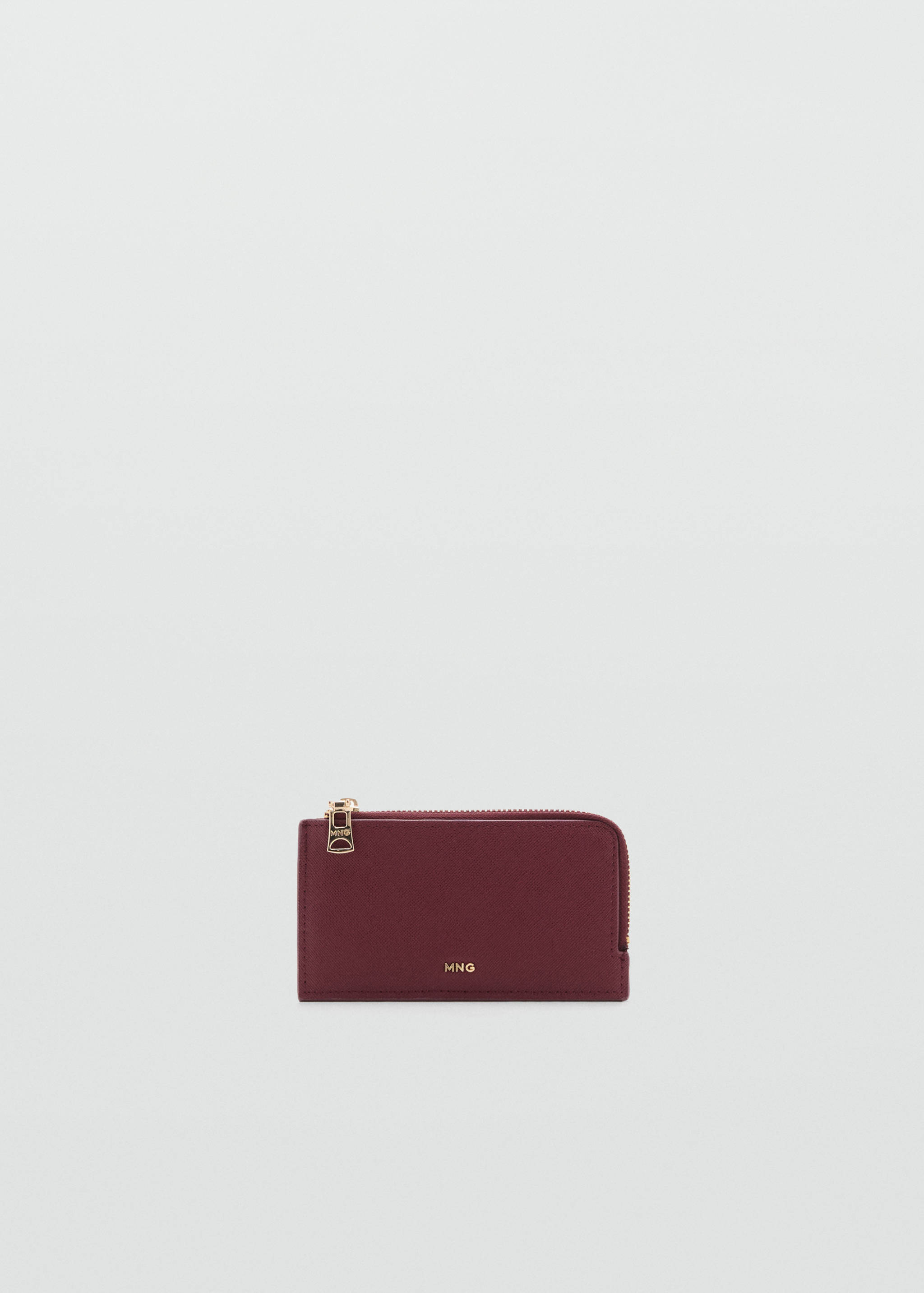 Saffiano-effect card holder with zip - Article without model
