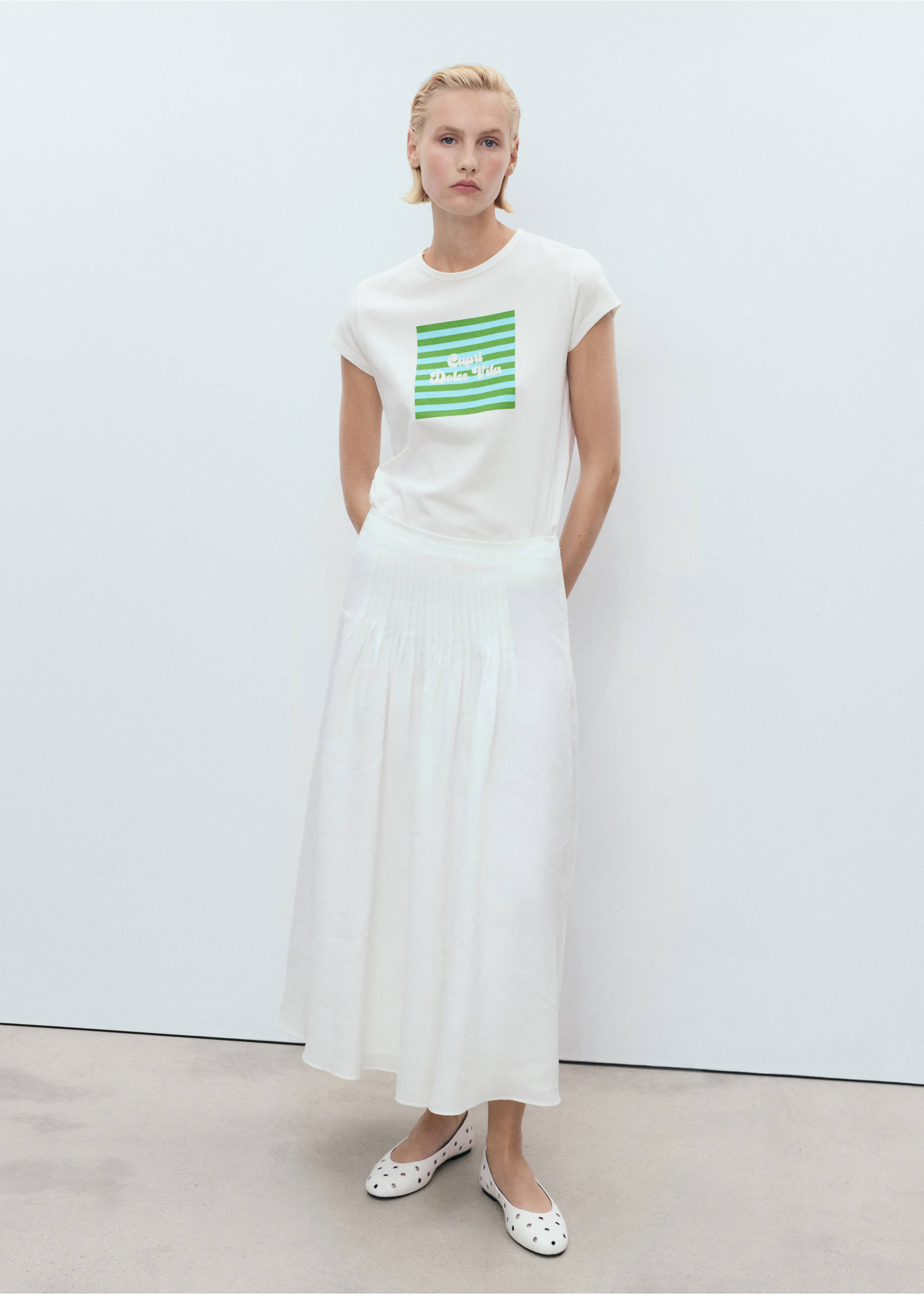 Printed cotton-blend t-shirt - General plane, Pastel Green. Ref: 17081216-00.