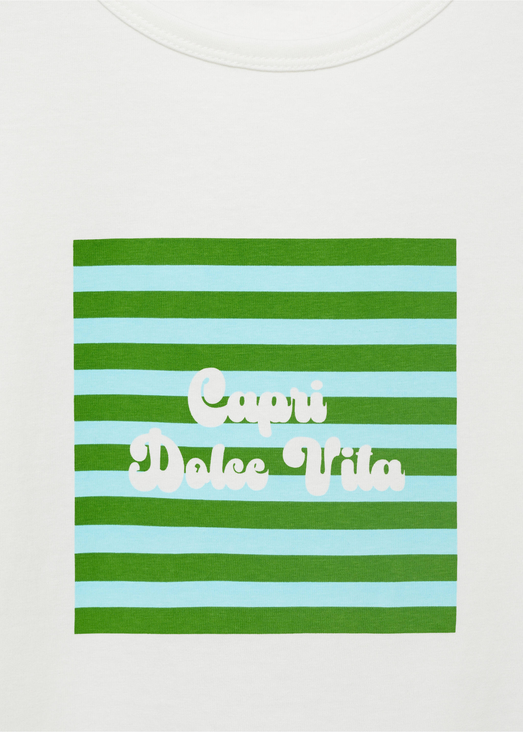 Printed cotton-blend t-shirt - Details of the article 8, Pastel Green. Ref: 17081216-00.
