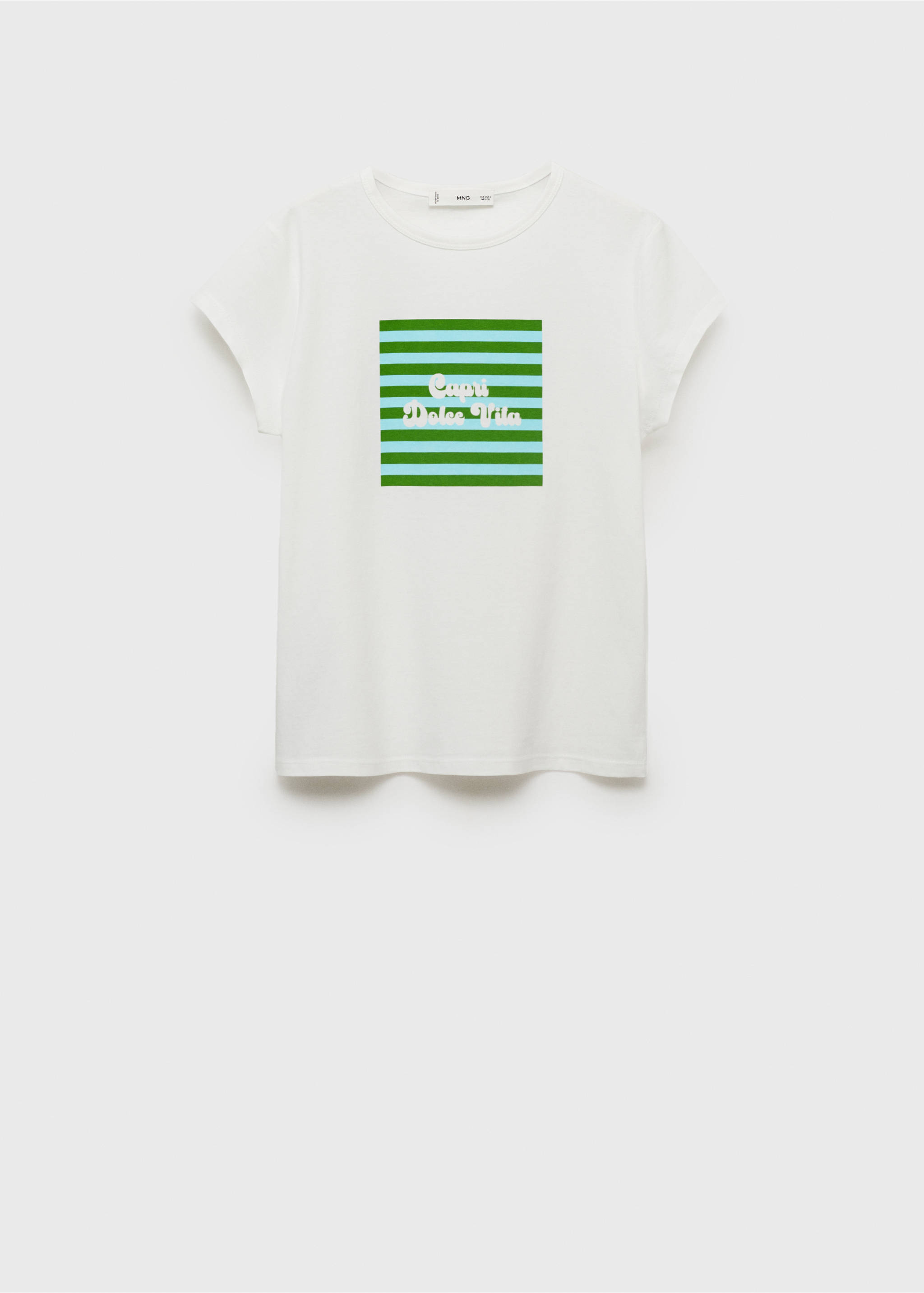 Printed cotton-blend t-shirt - Article without model, Pastel Green. Ref: 17081216-00.