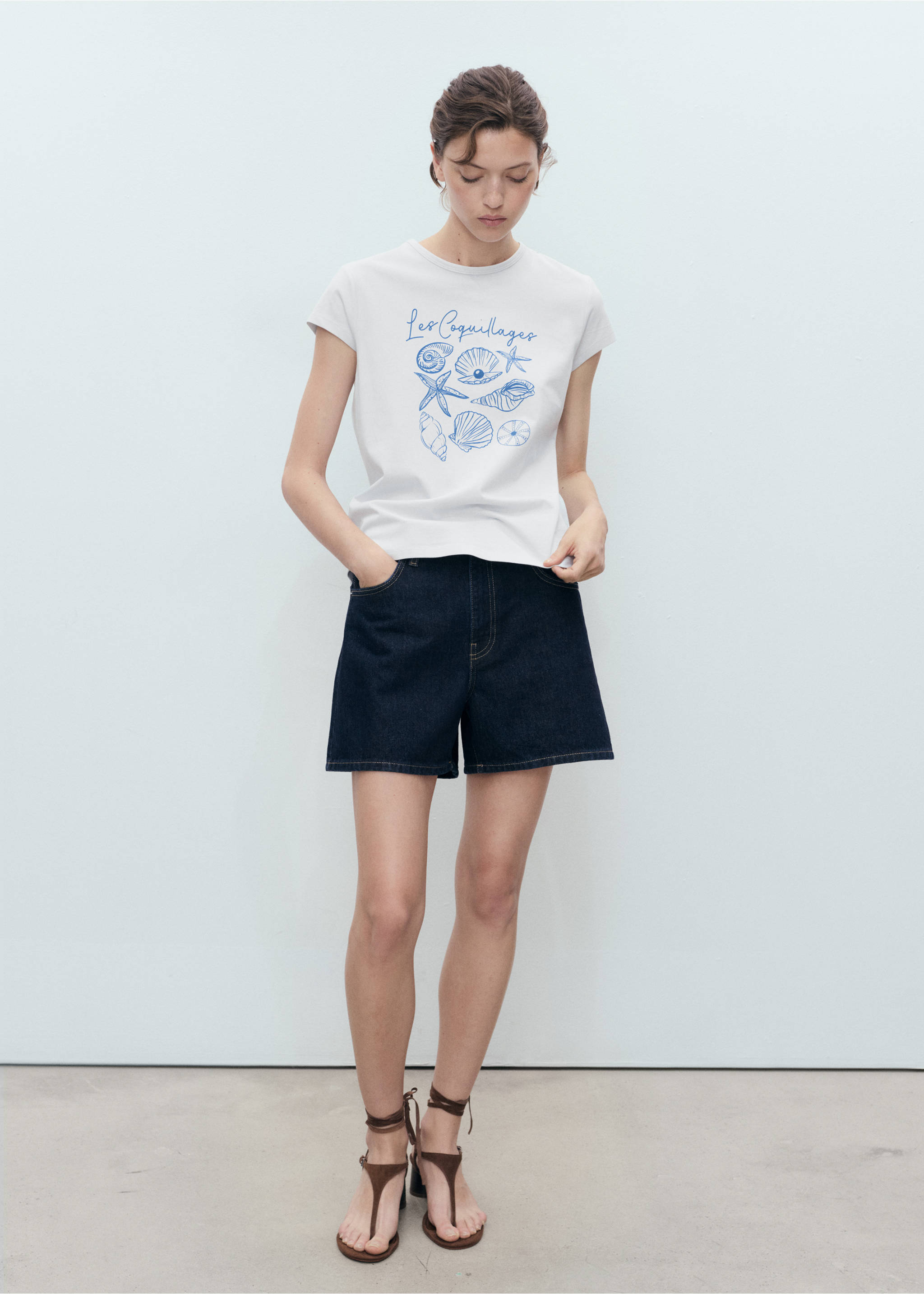Printed cotton-blend t-shirt - General plane, Blue. Ref: 17081216-00.