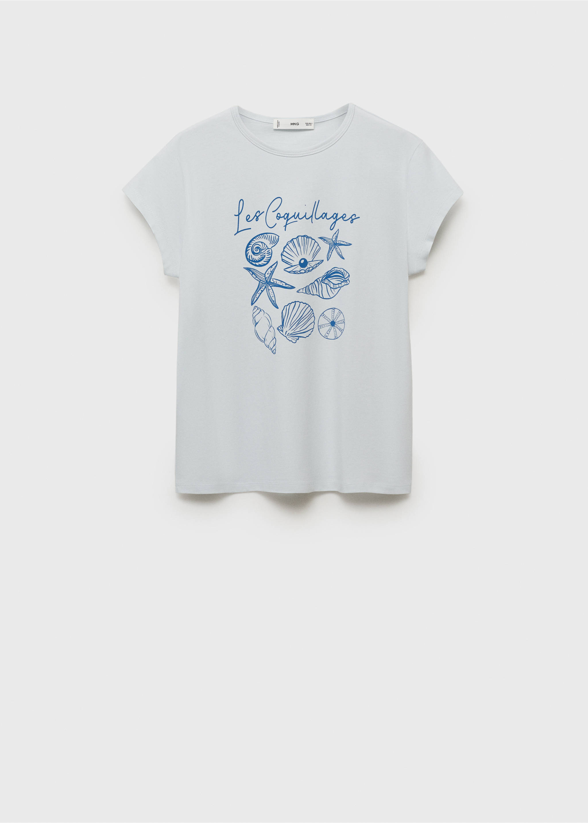 Printed cotton-blend t-shirt - Article without model, Blue. Ref: 17081216-00.