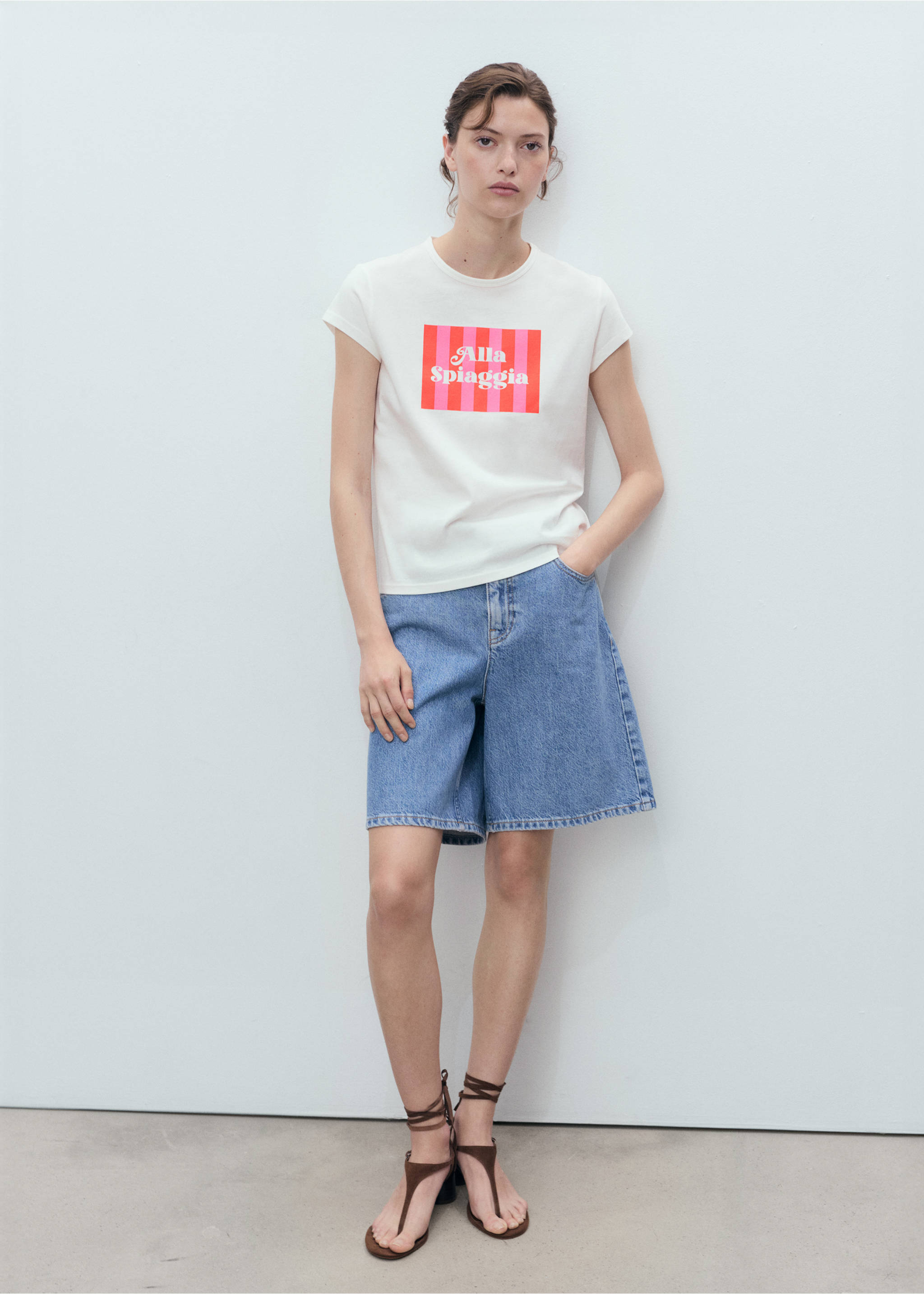 Printed cotton-blend t-shirt - General plane, Red. Ref: 17081216-00.