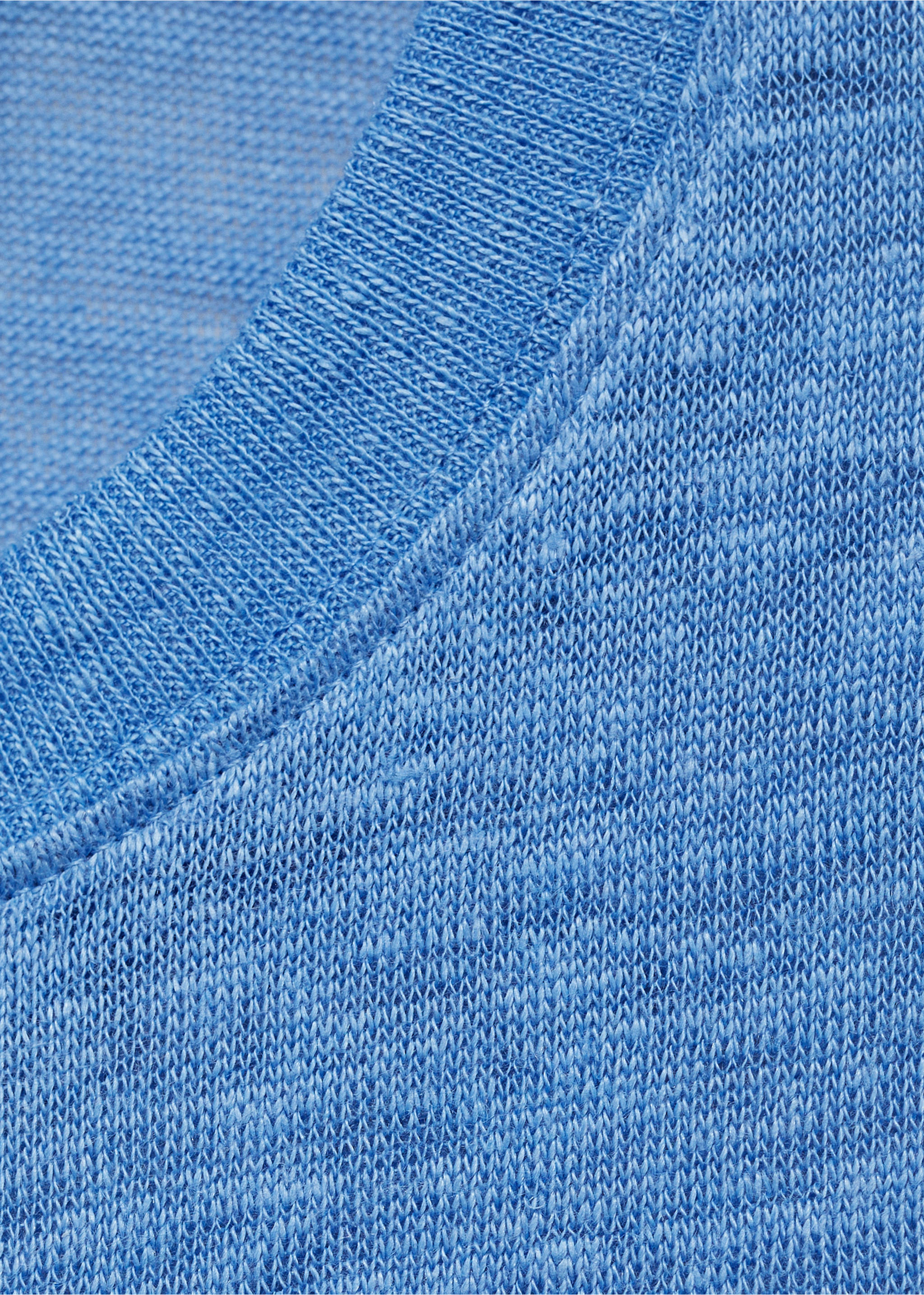 Short-sleeved linen t-shirt - Details of the article 8, Sky Blue. Ref: 17081218-00.