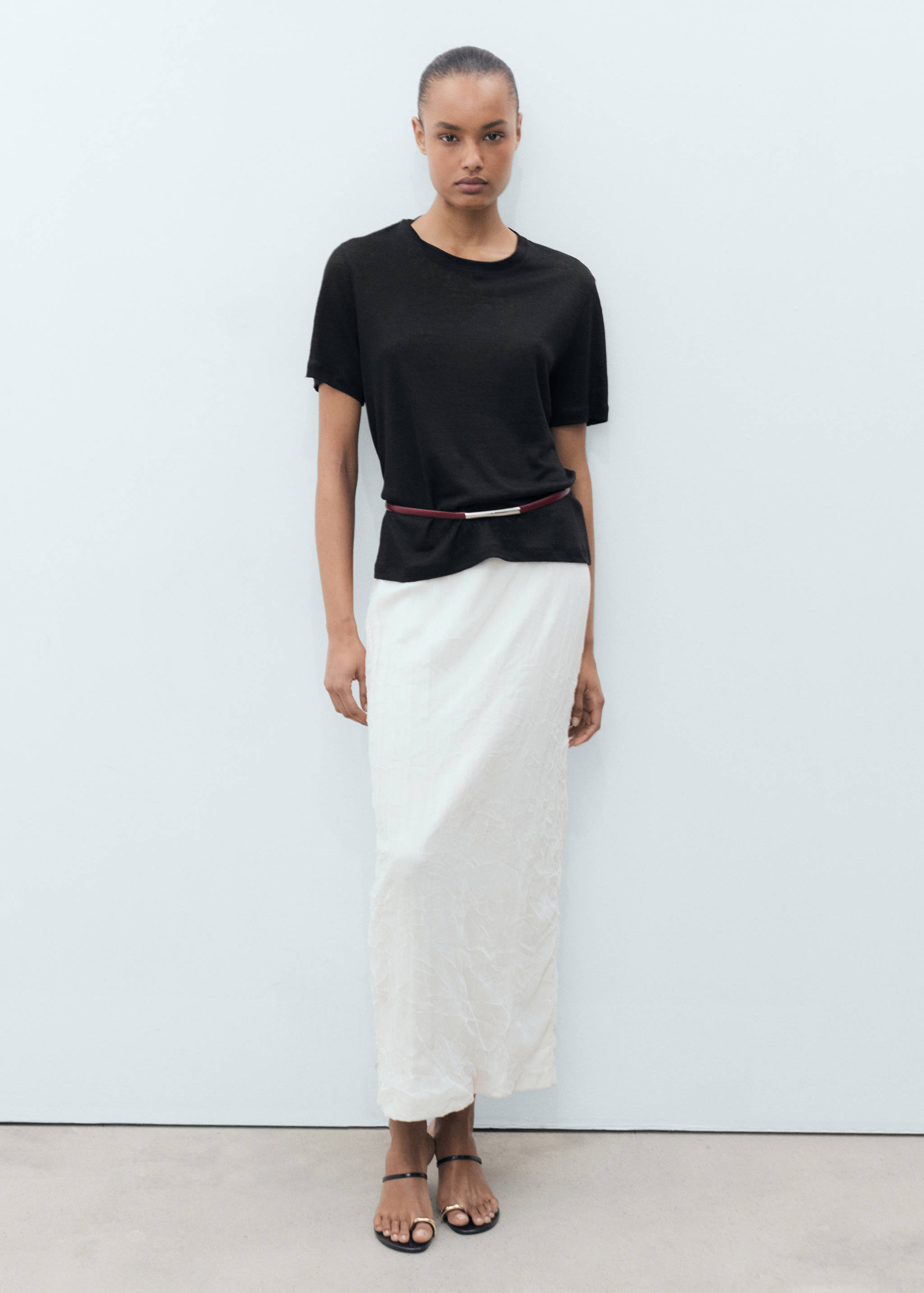 Short-sleeved linen t-shirt - General plane