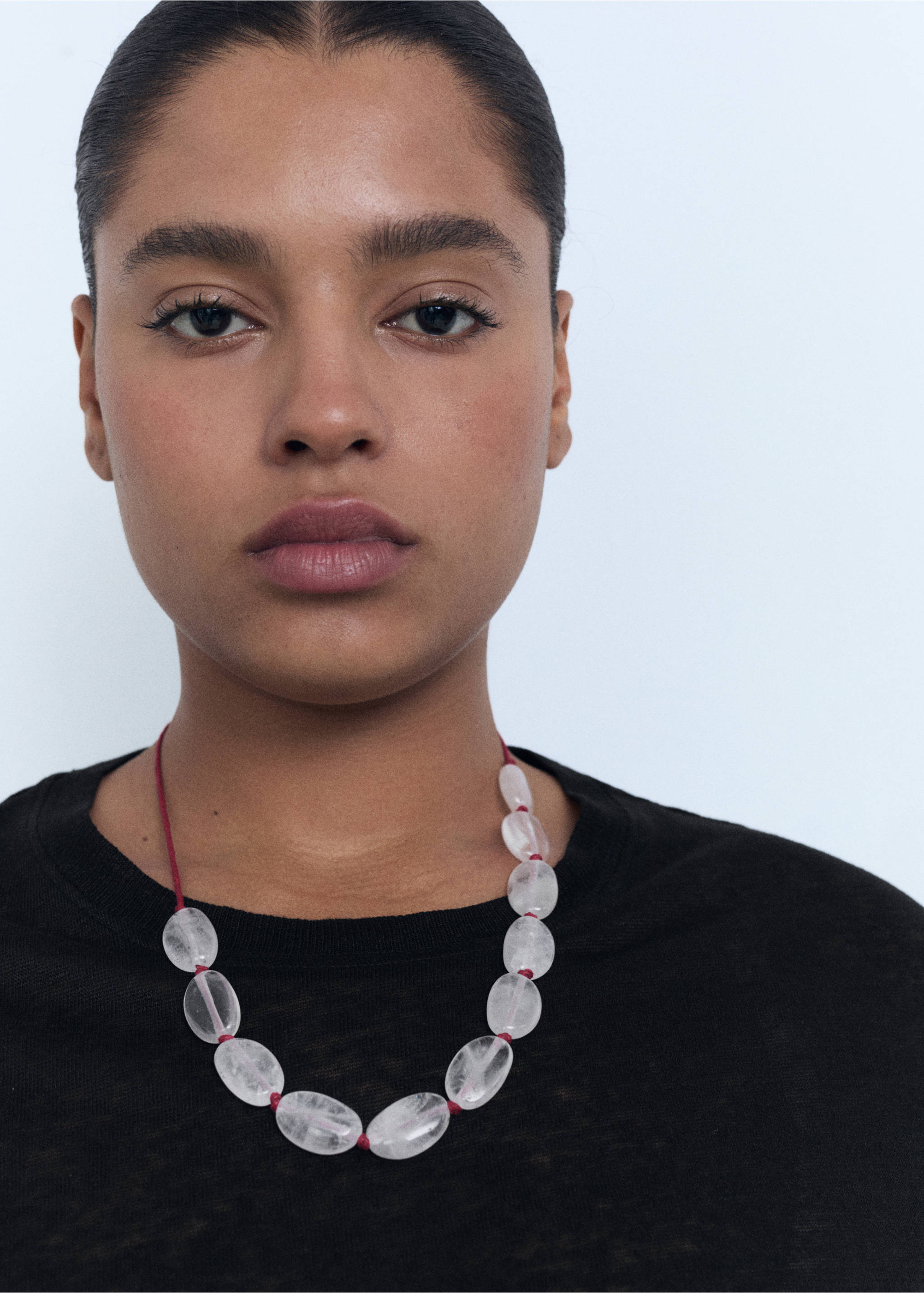 Tricou din in cu mânecă scurtă - Detaliu al articolului 4, Negru. Ref: 17081218-00.