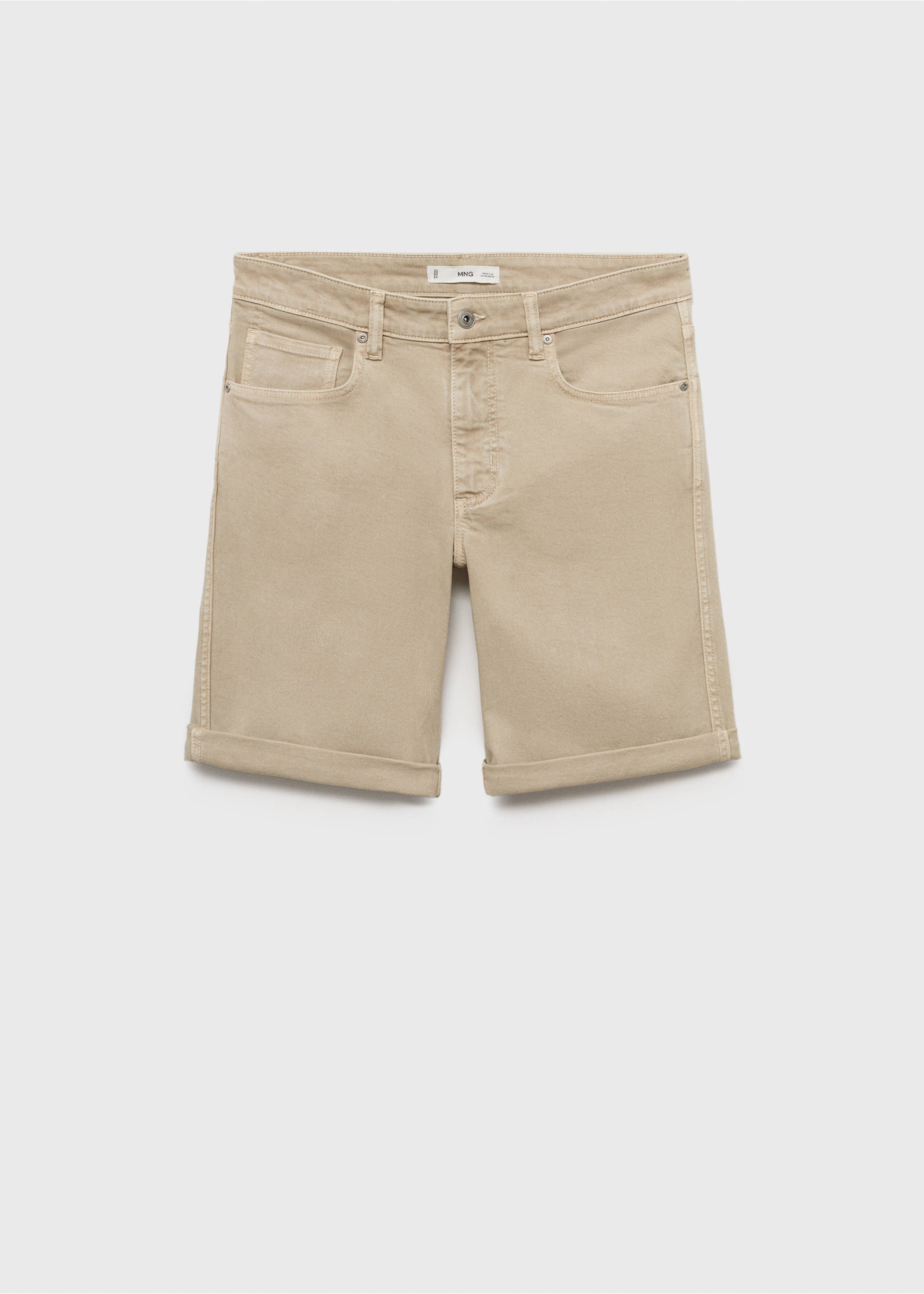 Slim-fit denim bermuda shorts - Article without model, Sand. Ref: 17081220-00.