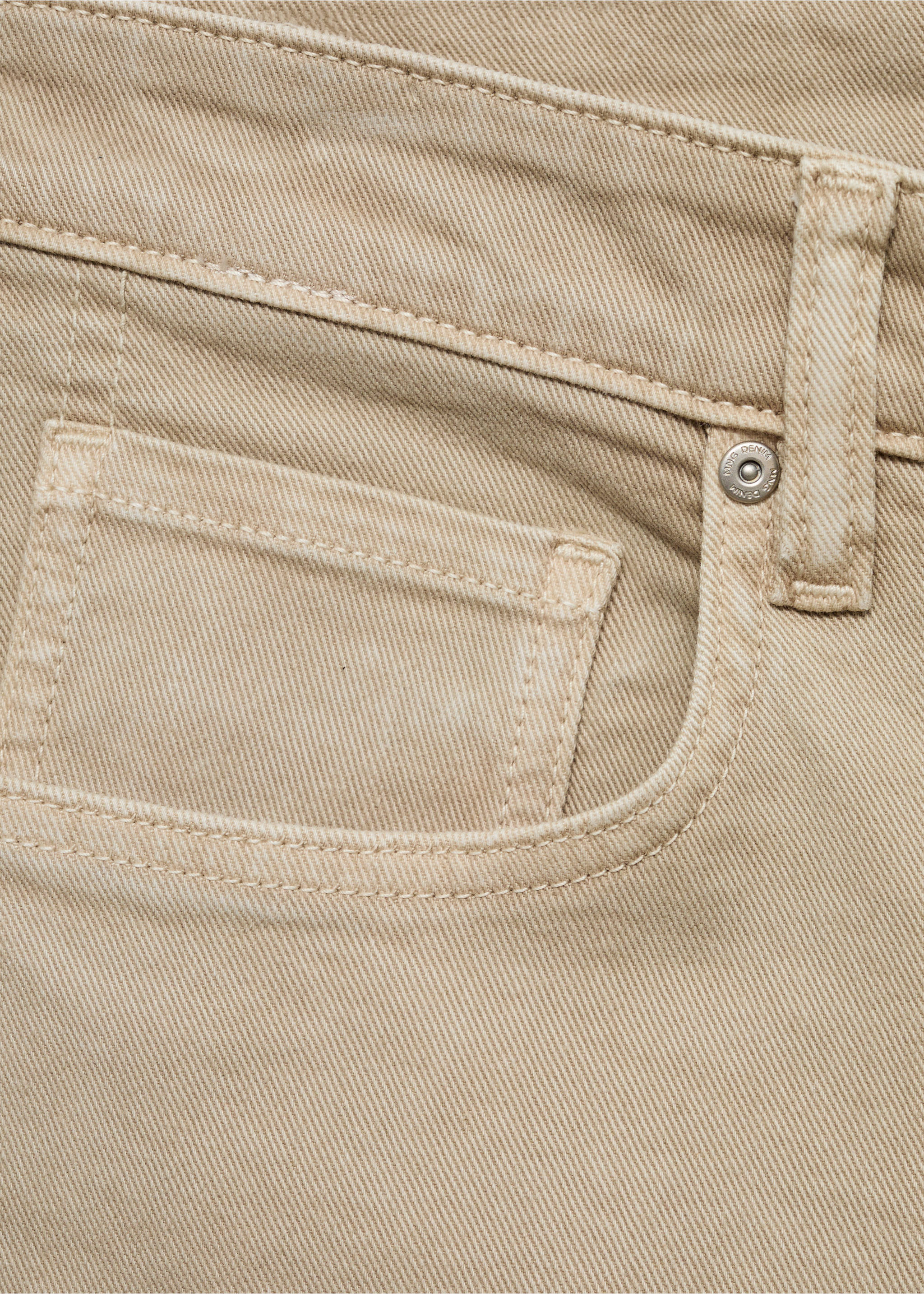 Slim-fit denim bermuda shorts - Details of the article 8, Sand. Ref: 17081220-00.