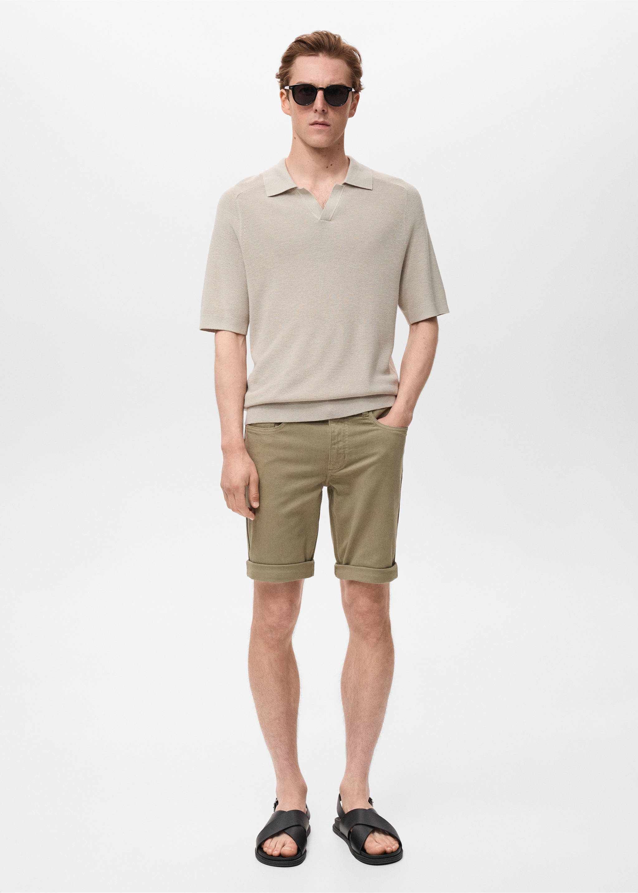 Bermudas vaqueras slim fit - Plano general, Khaki. Ref: 17081220-00.
