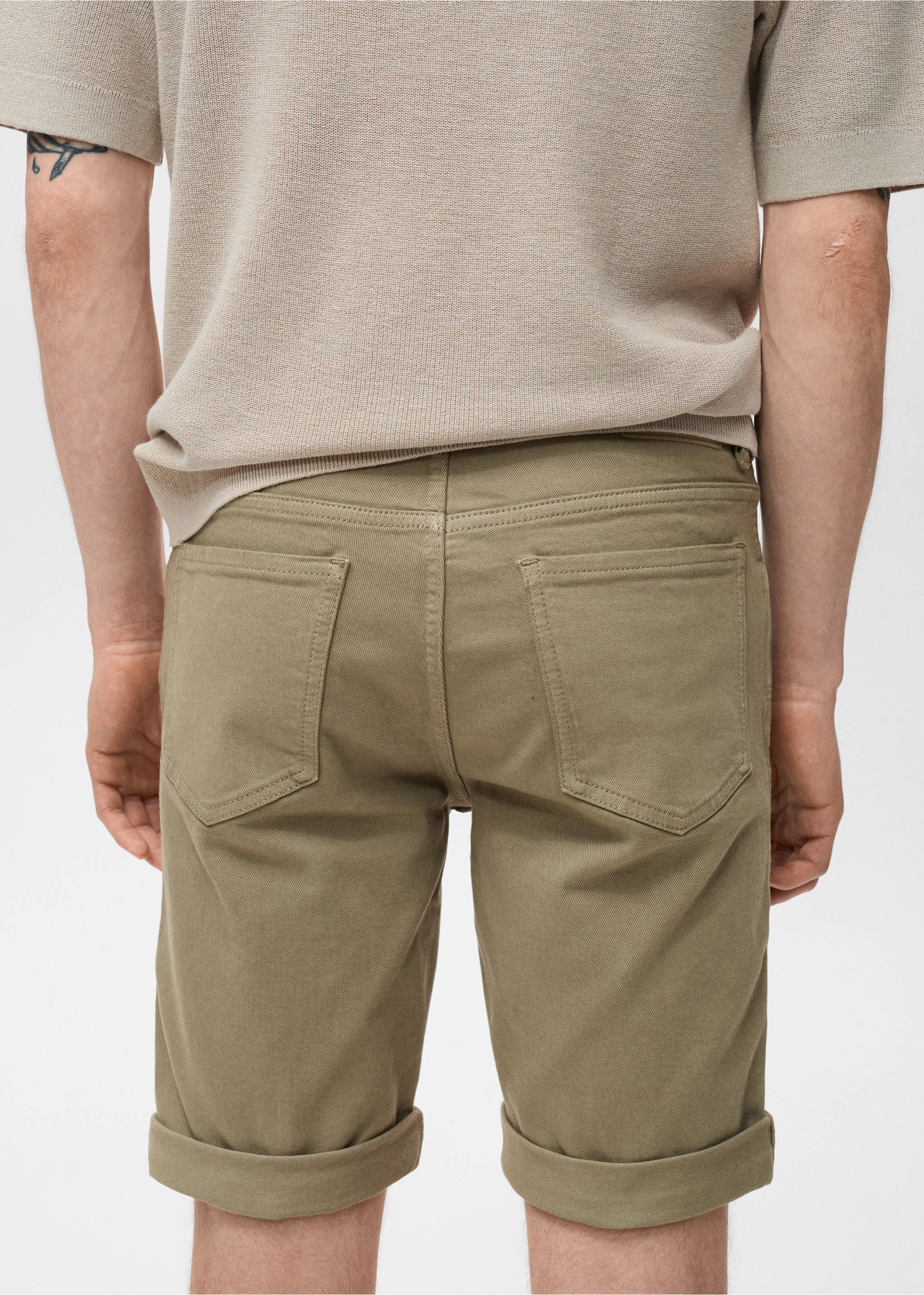 Bermudas vaqueras slim fit - Detalle del artículo 1, Khaki. Ref: 17081220-00.