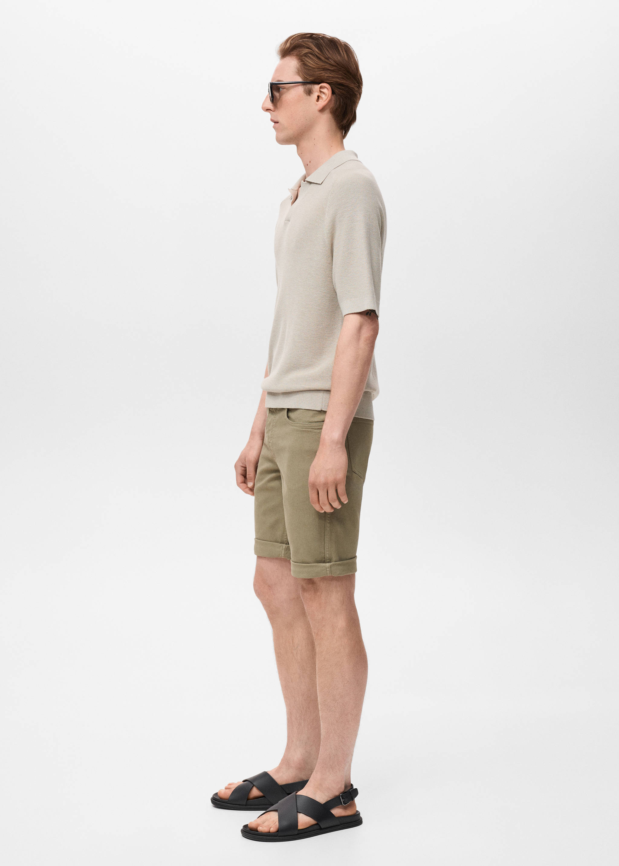 Slim-fit denim bermuda shorts - Details of the article 2