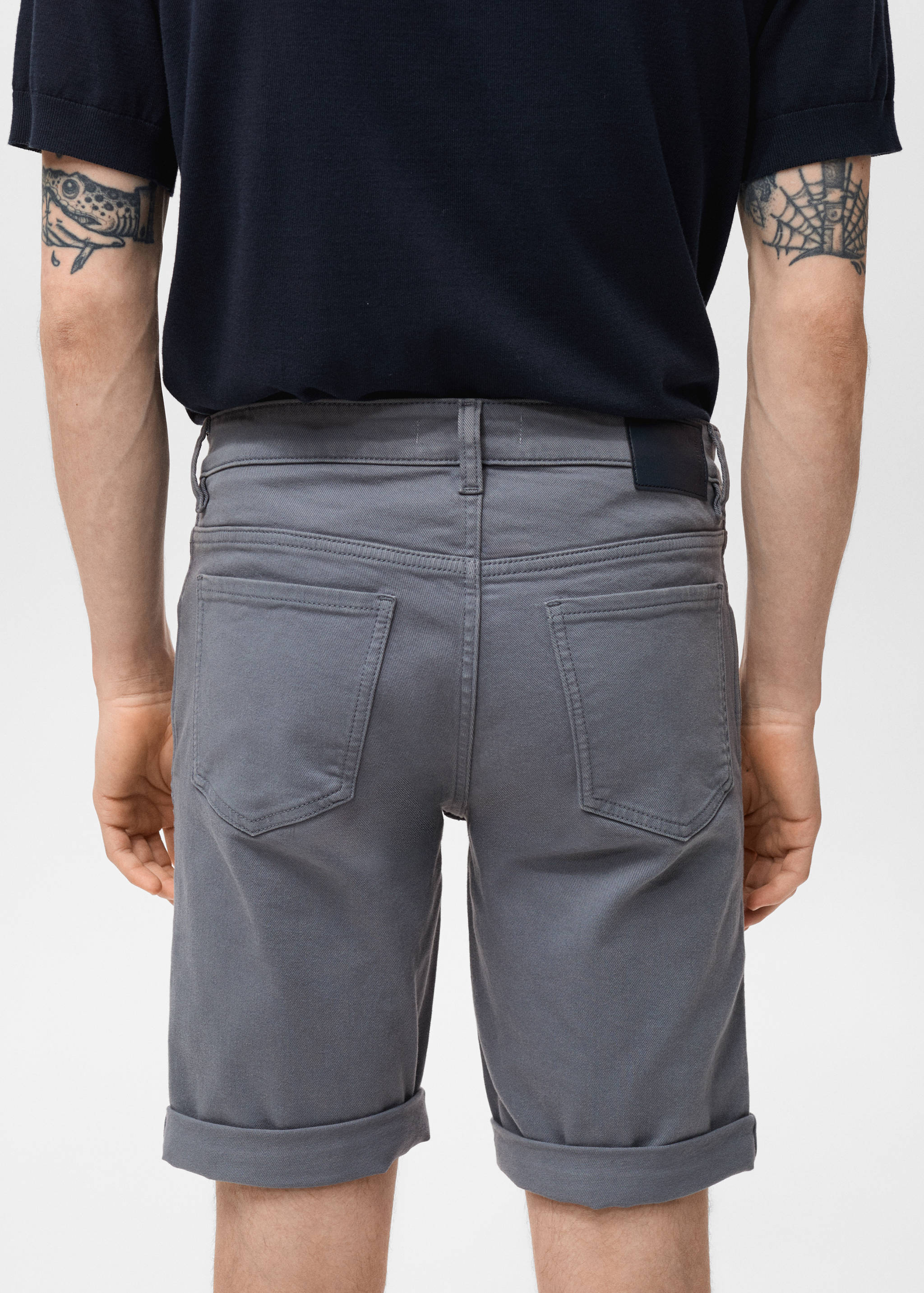 Slim-fit denim bermuda shorts - Details of the article 6