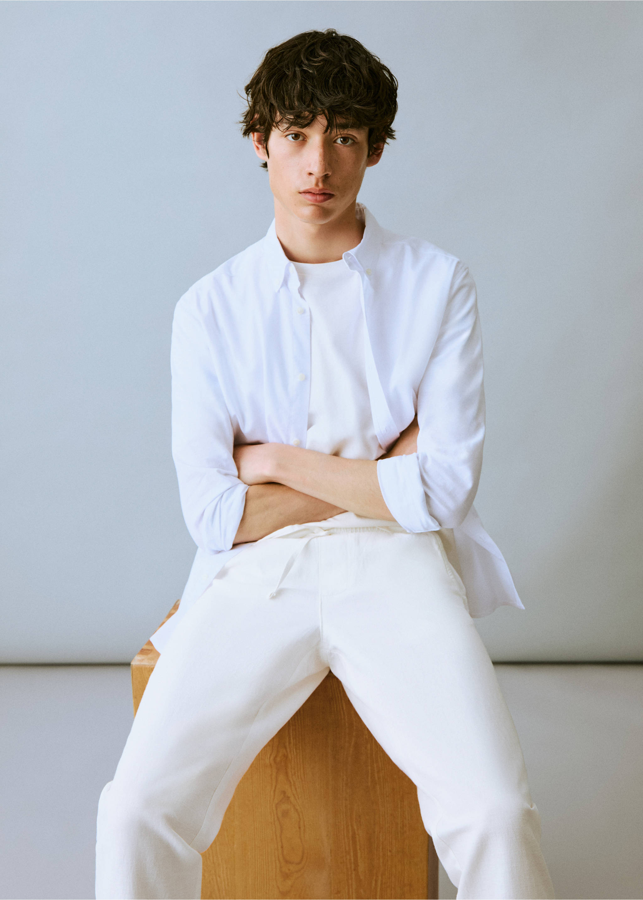 Pantalons lli cordill - Detall de l'article 2, Blanc trencat. Ref: 17081221-00.