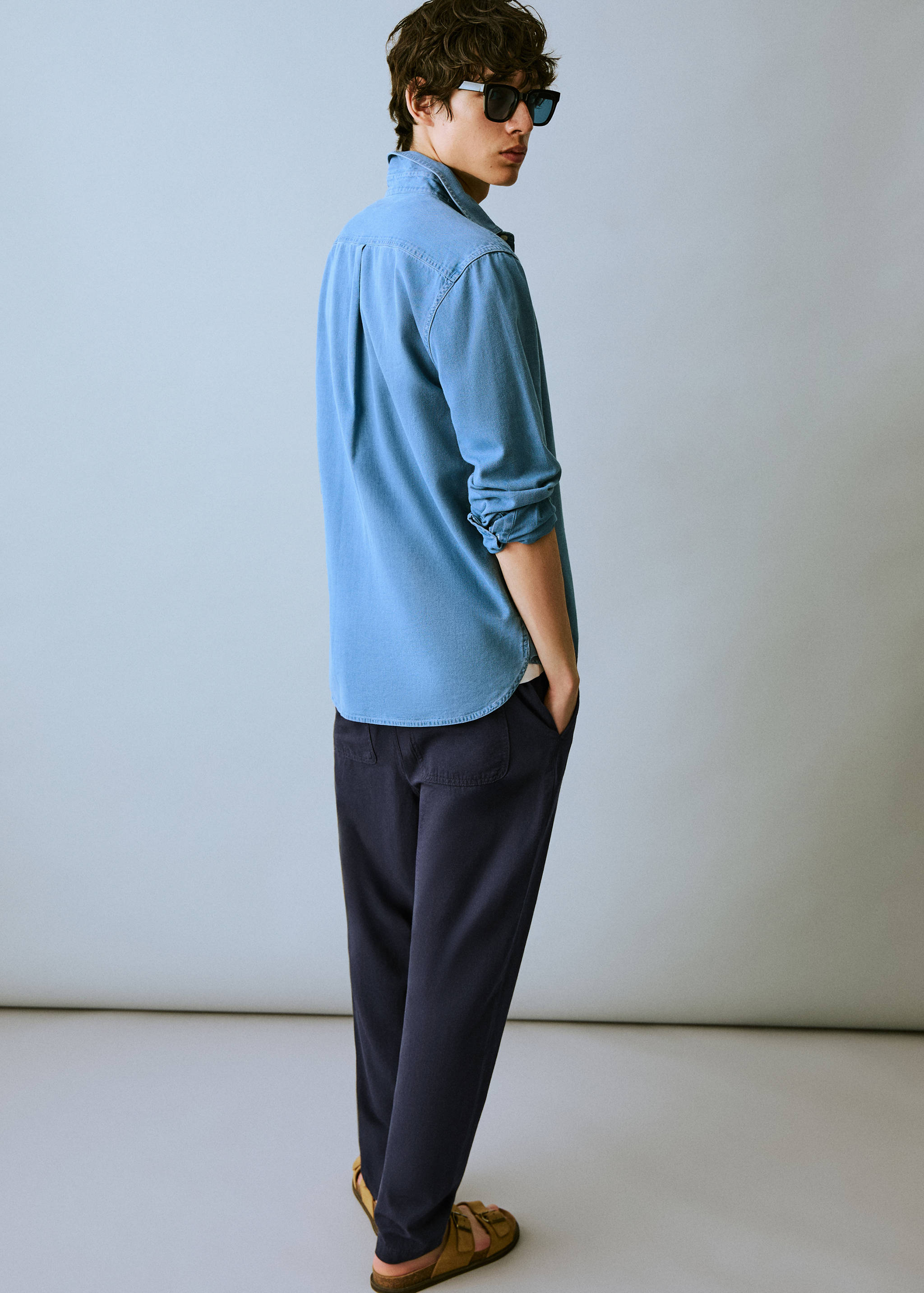 Cotton linen-blend trousers - Reverse of the article