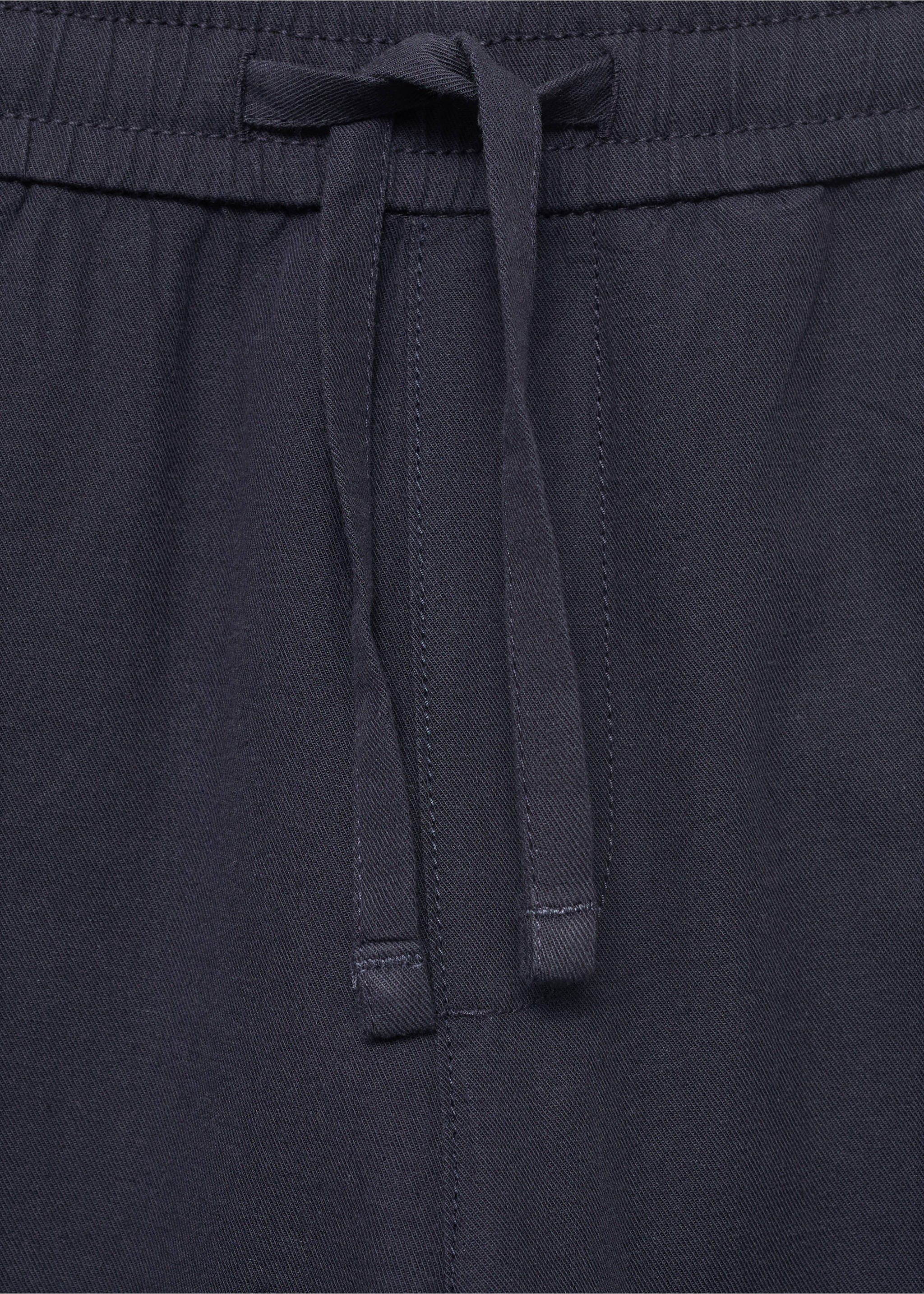 Pantalon lin coton - Détail de l'article 8, Bleu marine. Ref: 17081222-00.