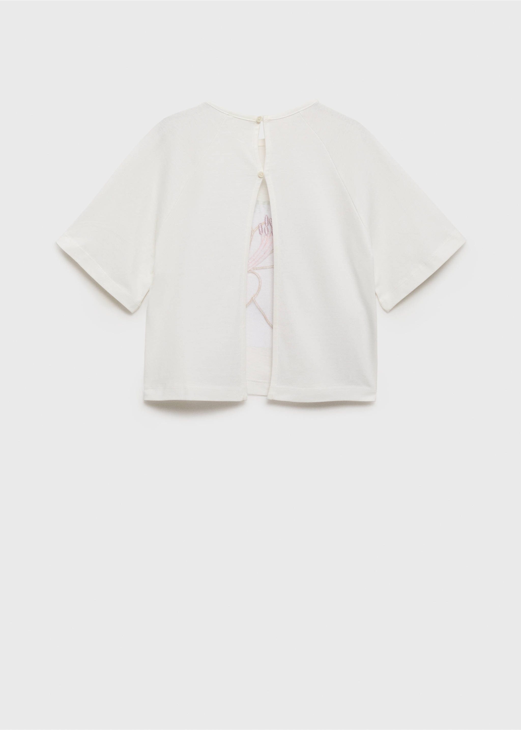 Embroidered short-sleeved t-shirt - Reverse of the article, Off White. Ref: 17081225-00.