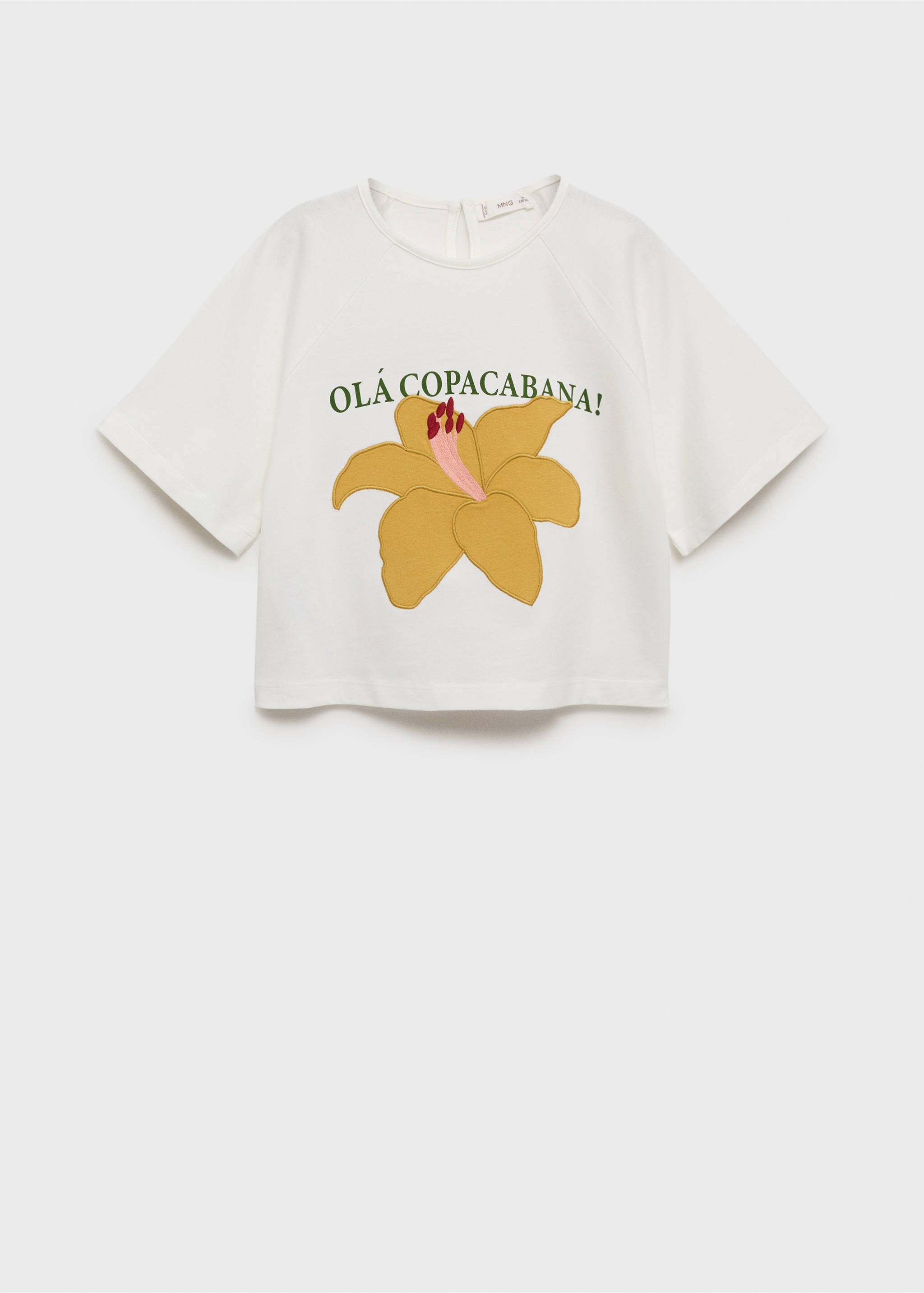 Embroidered short-sleeved t-shirt - Article without model, Off White. Ref: 17081225-00.